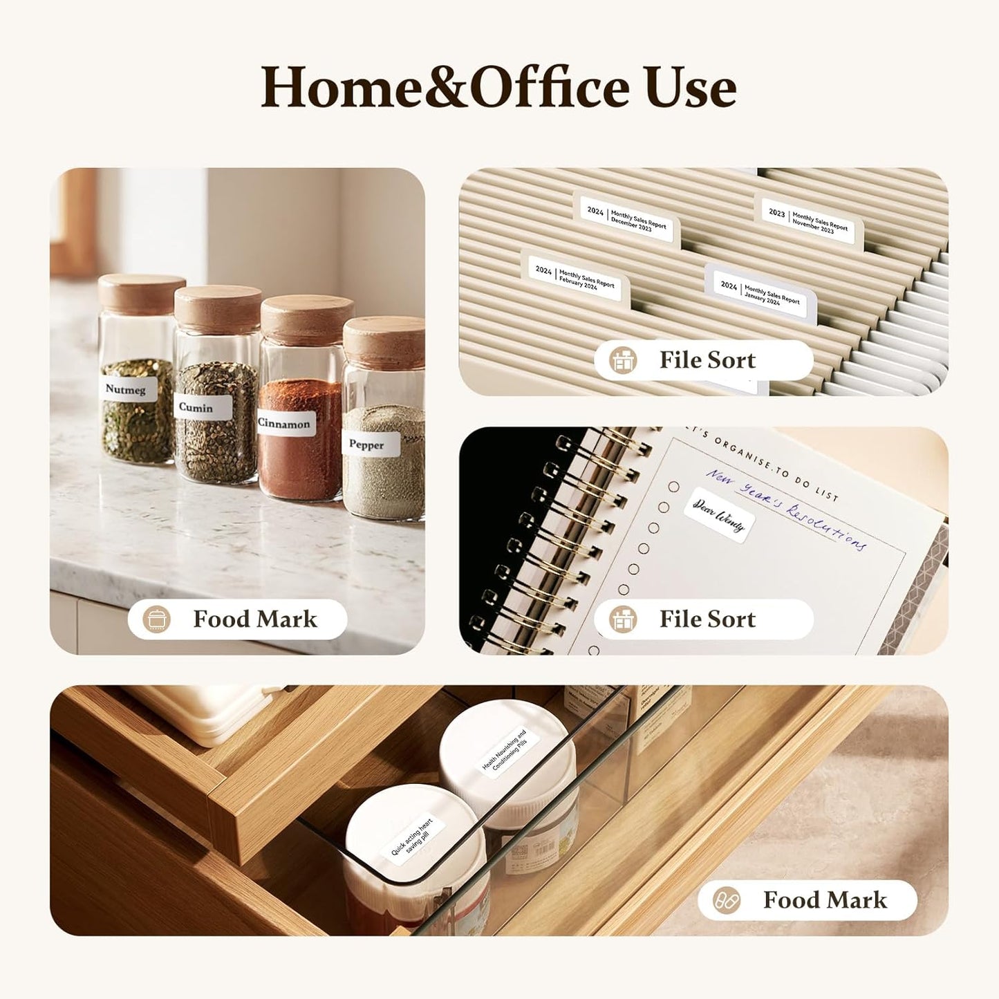 NIIMBOT D11 Bluetooth Label Maker 300 DPI Portable Label Printer with 3Rolls Labels