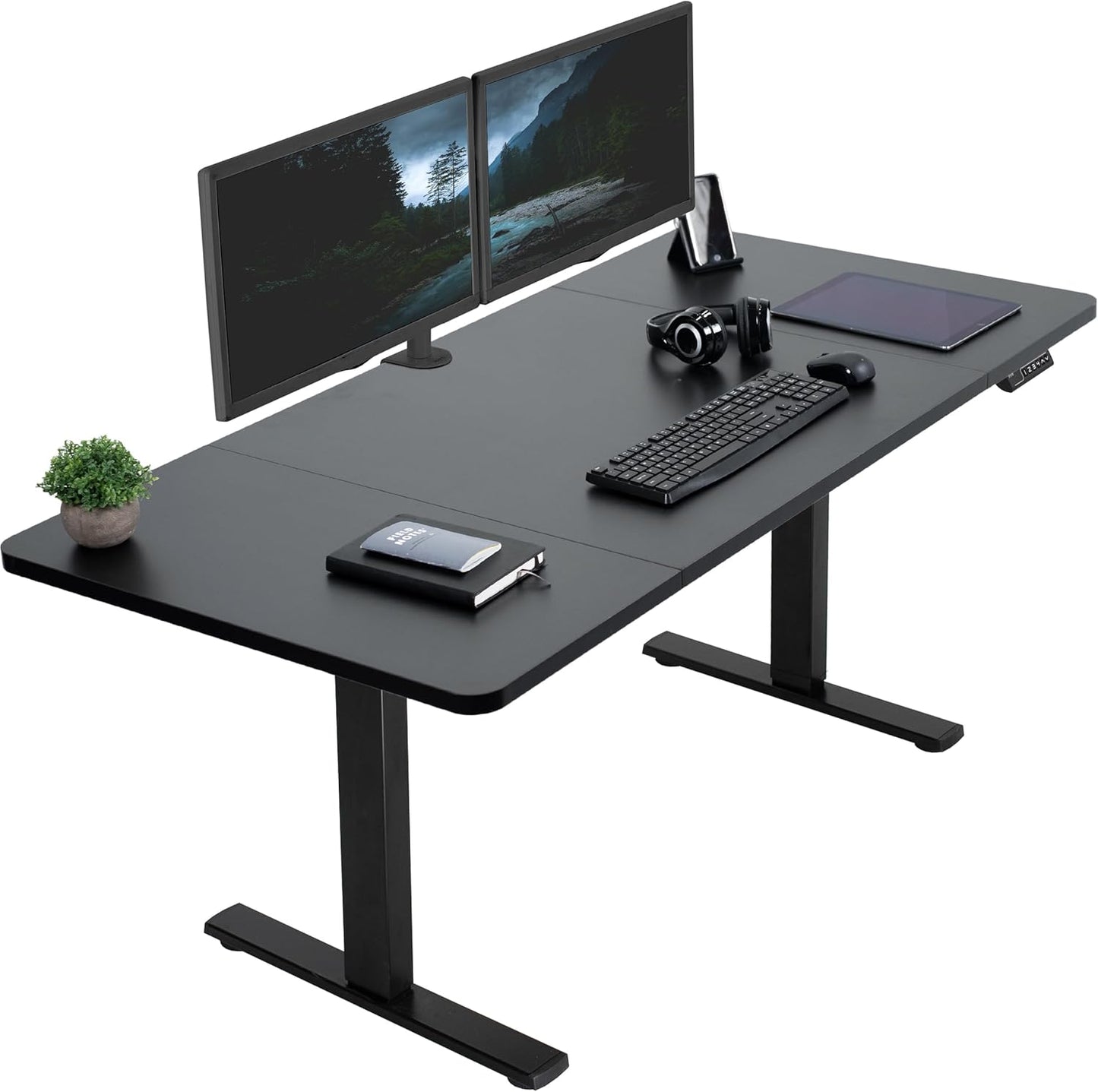VIVO Electric 60 x 30 in Standing Desk, Memory Height Adjustment, 1B Series, Black Top Black Frame, DESK-KIT-1B6B-30