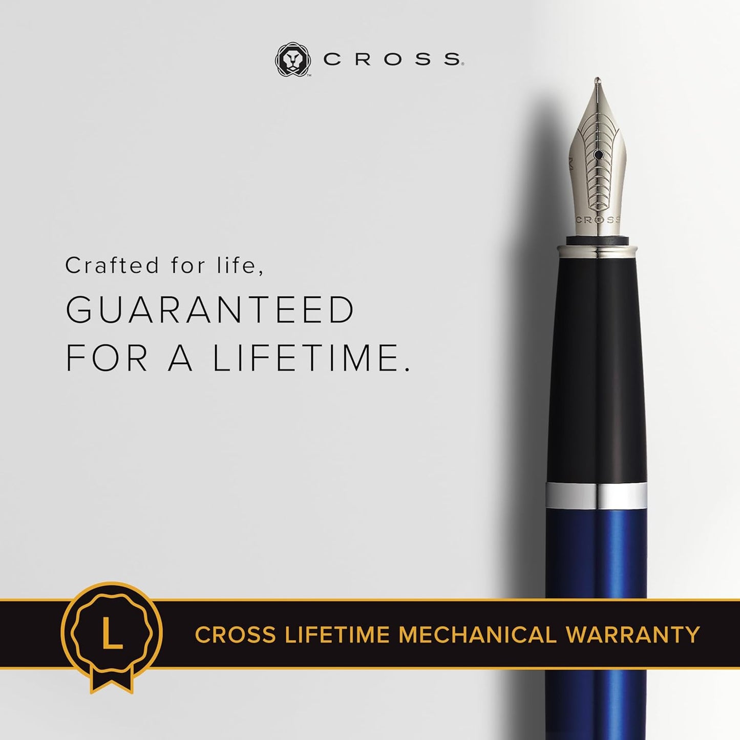 Cross Bailey Refillable Fountain Presented in a Premium Gift Box - Medium Point, Black Ink, Blue