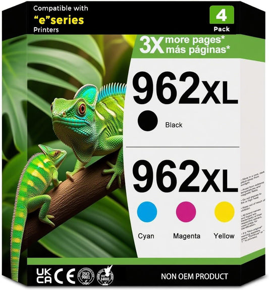 962XL Printer Ink Cartridges Combo Pack 962XL 962 HP962XL HP962XL/962 Compatible for HP 962XL for HP Combo Pack for Officejet Pro 9015e | 9015 9025e | 9025 9020e | 9020 9018e | 9018 9010e | 9010
