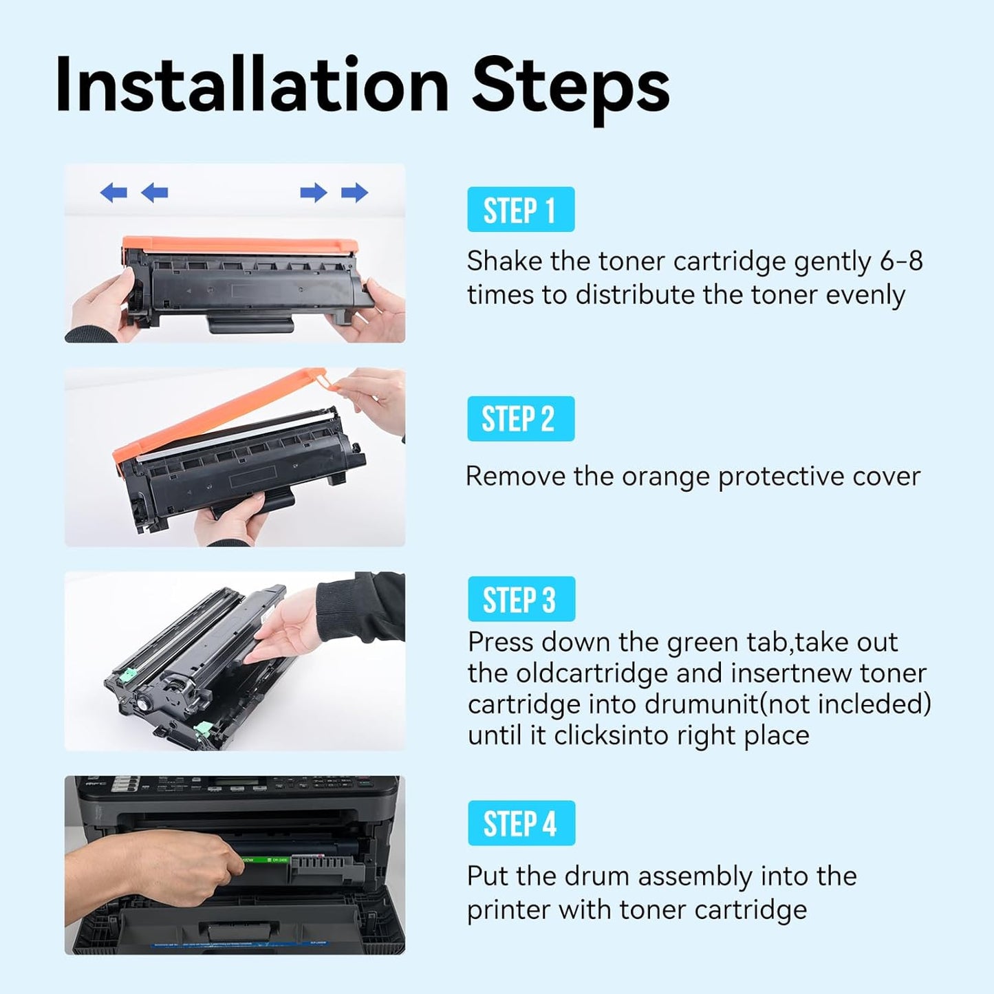 LEMERO UEXPECT TN760 Toner Compatible for Brother Printer Replacement for Brother TN760 TN-730/TN-760 TN730 High Yield for MFC-L2710DW MFC-L2717DW HL-L2350DW HL-L2395DW DCP-L2550DW Printer, 4 Pack