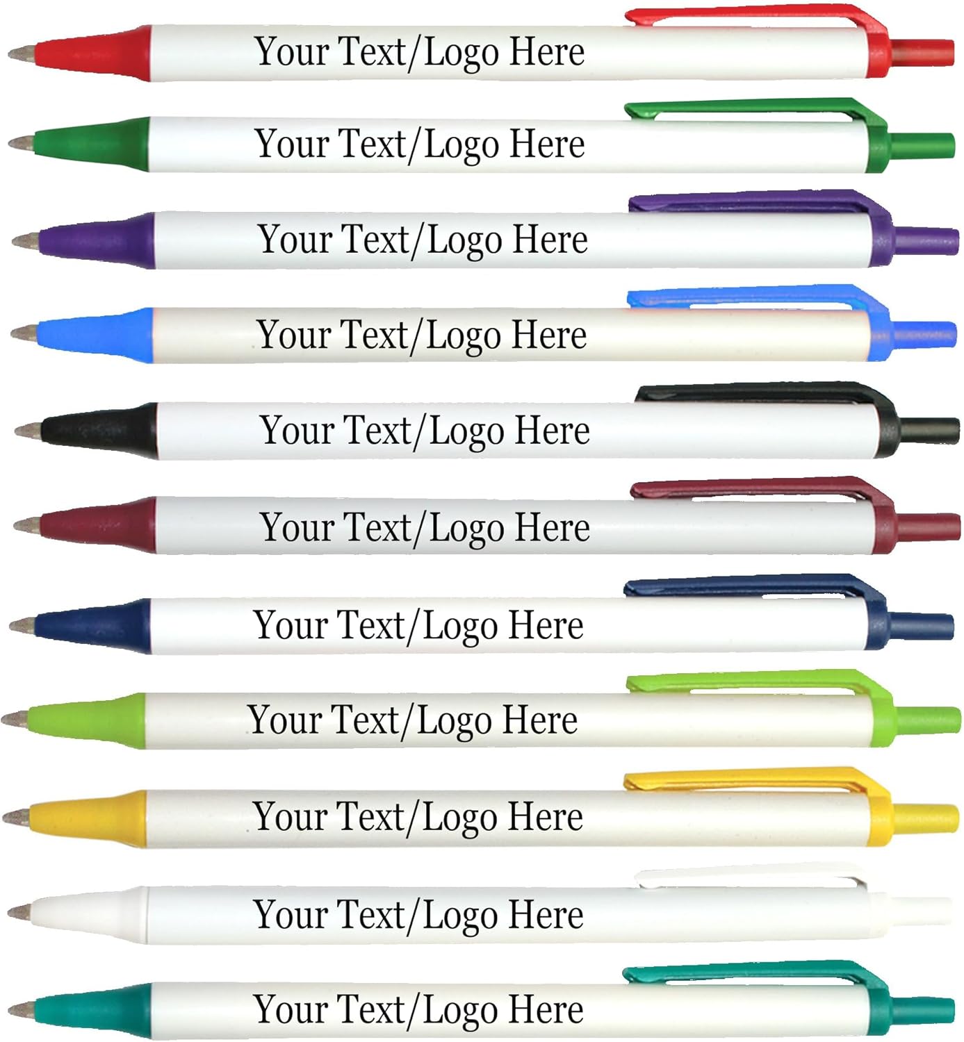 Personalized Click Stick Pens With your Custom Logo or Text-300 Pack Bulk-for Businesses, Parties, and Events, Custom Printed Retractable Slim Ballpoint Pens, Burgundy, Black Ink
