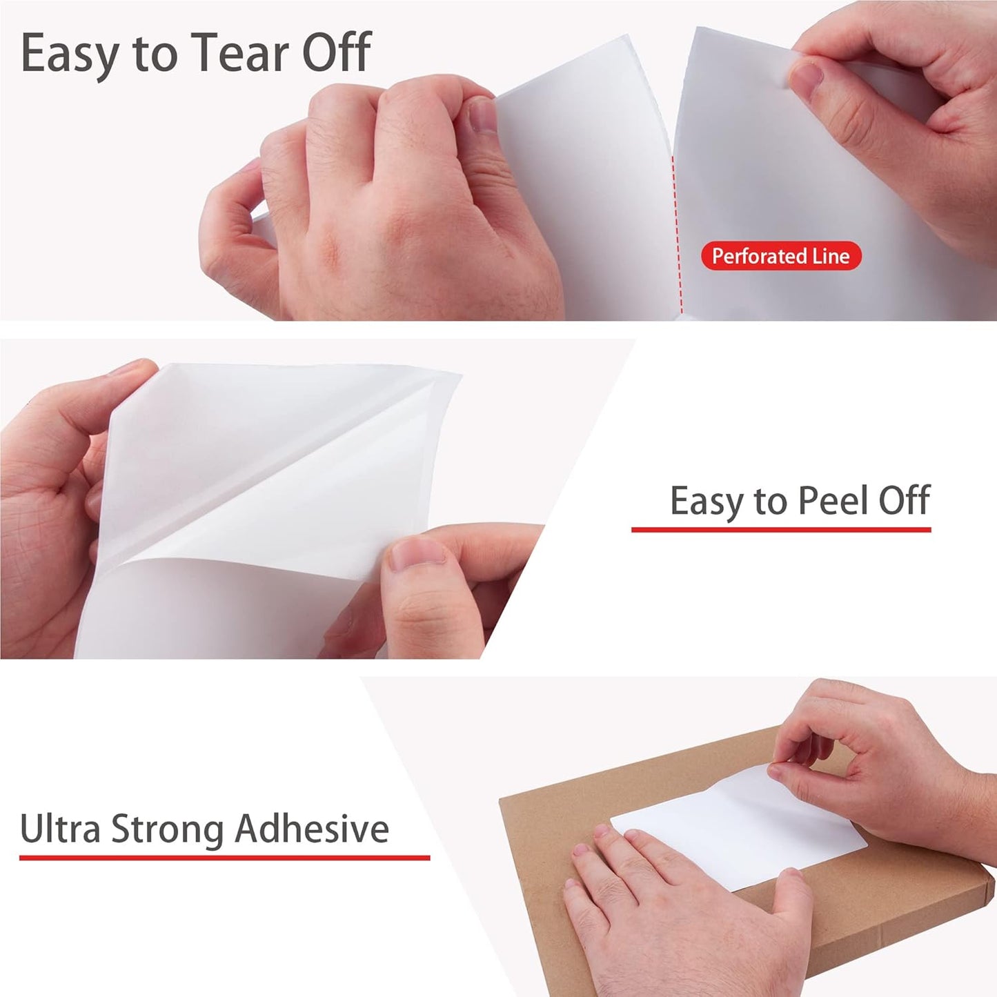 L LIKED 3000 Fanfold 4" x 6" Direct Thermal Labels, with Perforated line for Thermal Printers - Compatible with Zebra & Rollo Printer (4" x 6" - 3000 Labels)