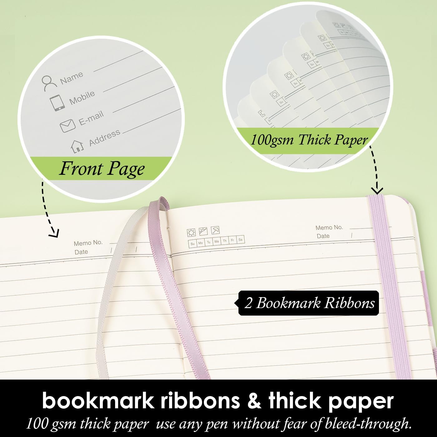 Small Journal Pocket Notebook with Pen, 3 Pack Cute Mini Notebook for Girls/Kids/Women, (Color Bubbles) 3.7" x 5.7", 100GSM Lined Paper, Aesthetic Hardcover Leather Cover Note Pad