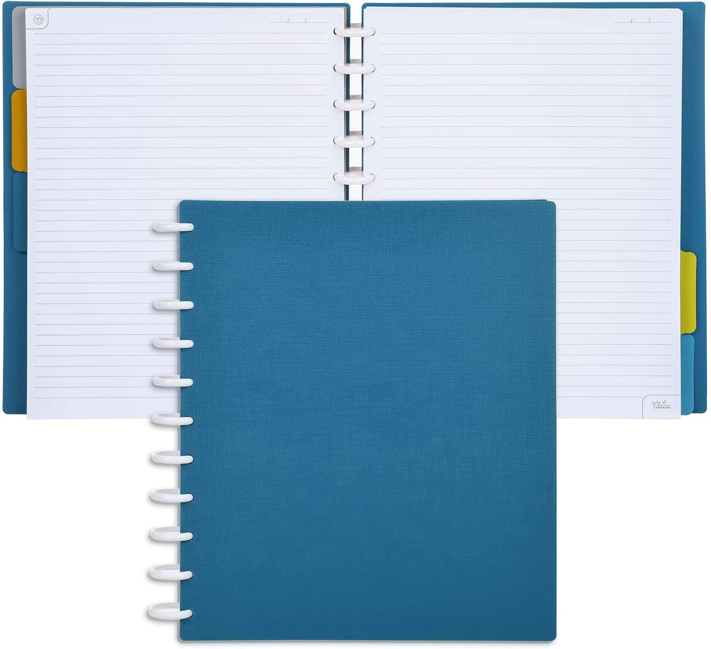 Talia Discbound Notebooks, Planner, Customizable, (Deep Lake Blue, Letter (8.5in x 11in))