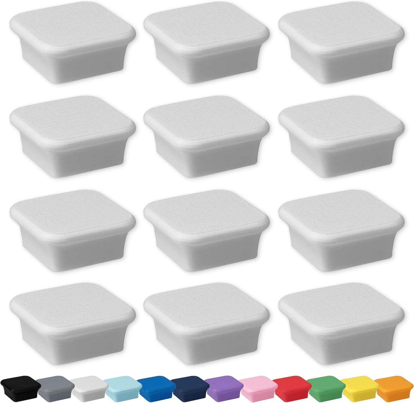 Glassboard Studio MiniBar Magnet - Strong Neodymium Rare Earth Magnets for Fridge, Whiteboard, Locker & Magnetic Glassboards - Ideal for Crafting & Office Use - Strong Fridge Magnets (Snow White, 12)