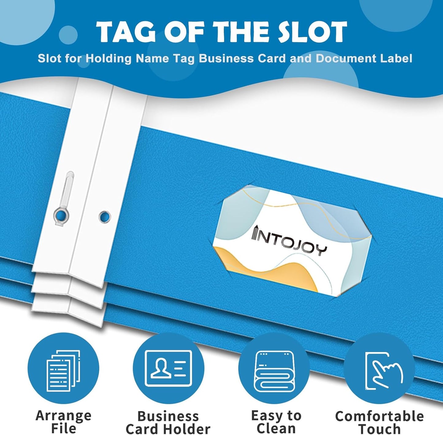 Folders with Pockets,IntoJoy 50 Pack Two Pocket Folders Business Card Holder Paper Folders with Prongs for School Office Filing Cabinet Resume Portfolio (Blue)