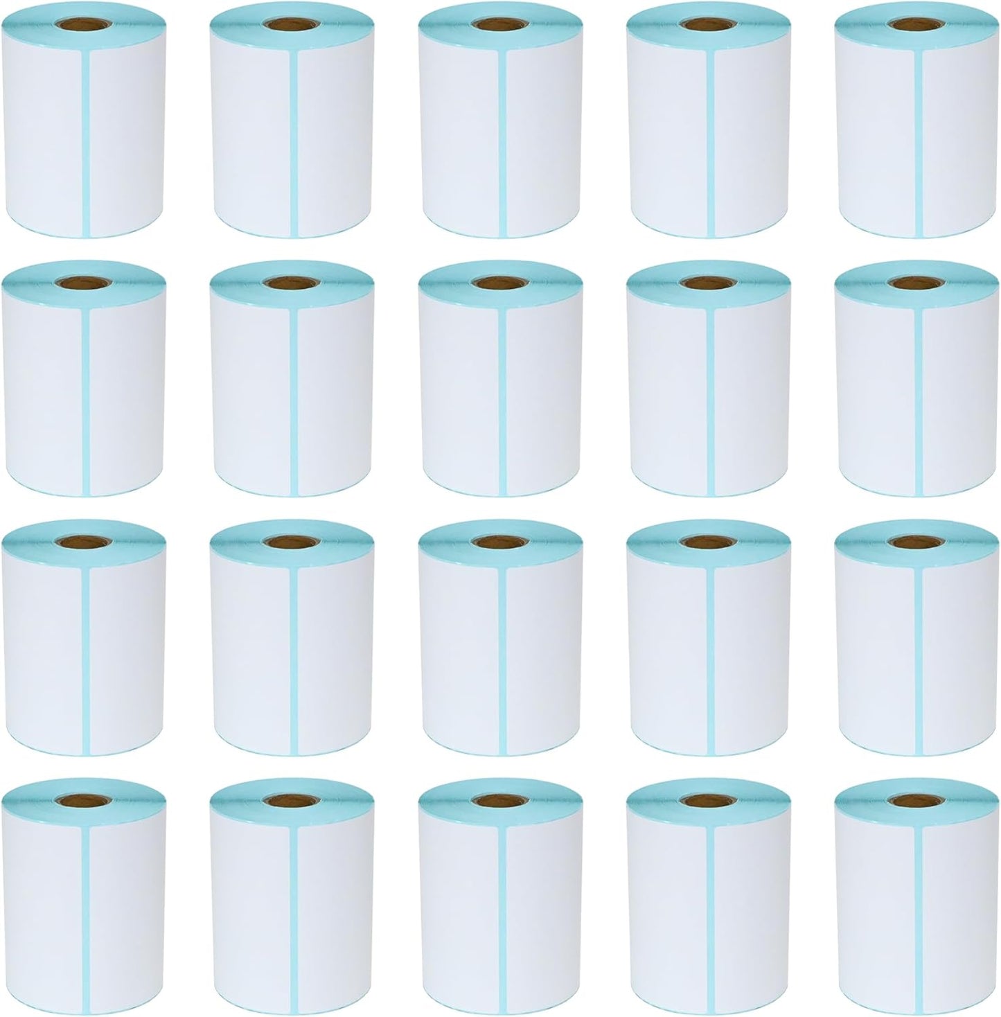 L LIKED 4"x 6" Direct Thermal Labels White Perforated Shipping Labels, 250 per Roll, 20 Rolls - Commercial Grade