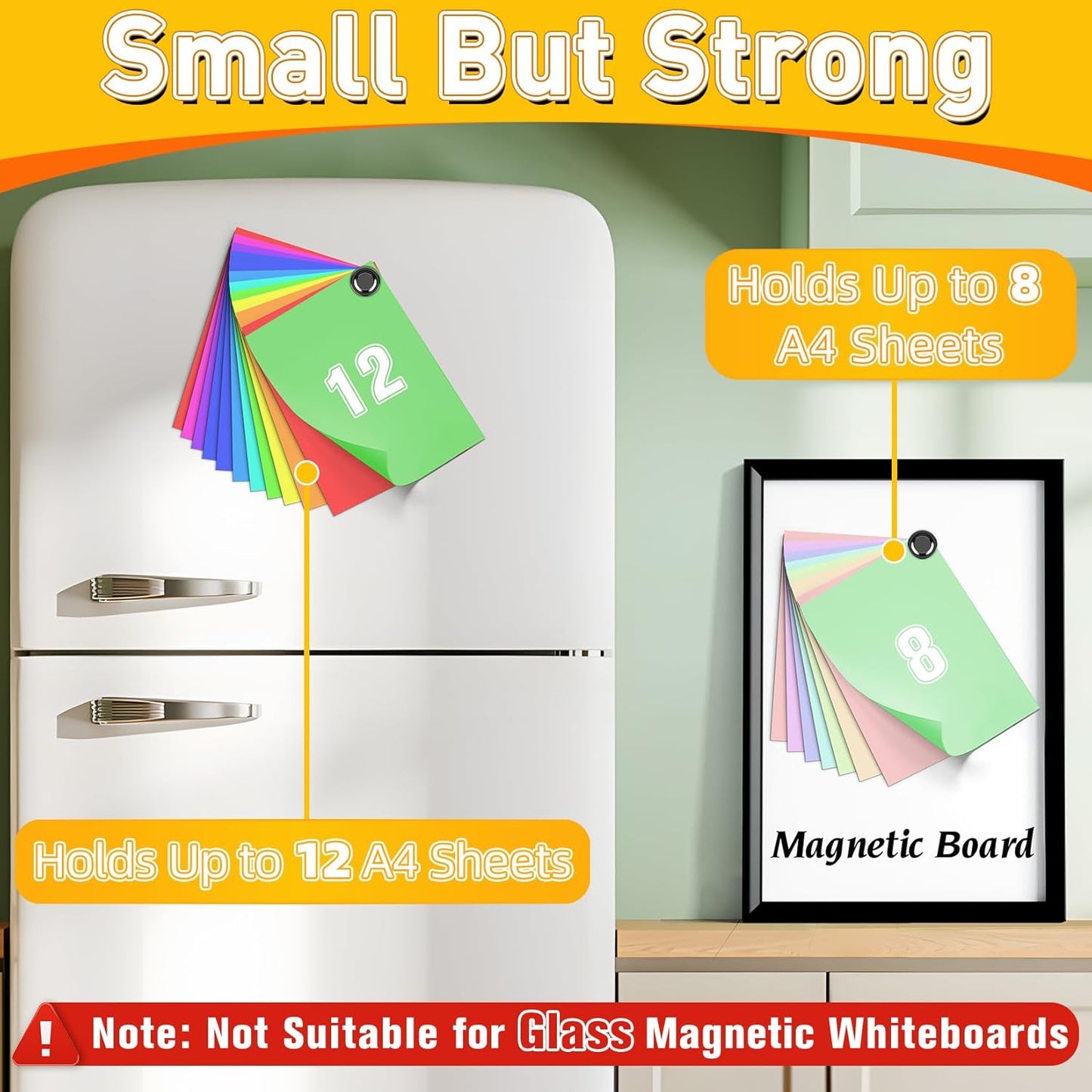 VNDUEEY 120 Pack Black Fridge Magnets, Whiteboard Magnets, Small and Strong Magnet Refrigerator, Locker Magnet for Kitchen, Office, School, Adults