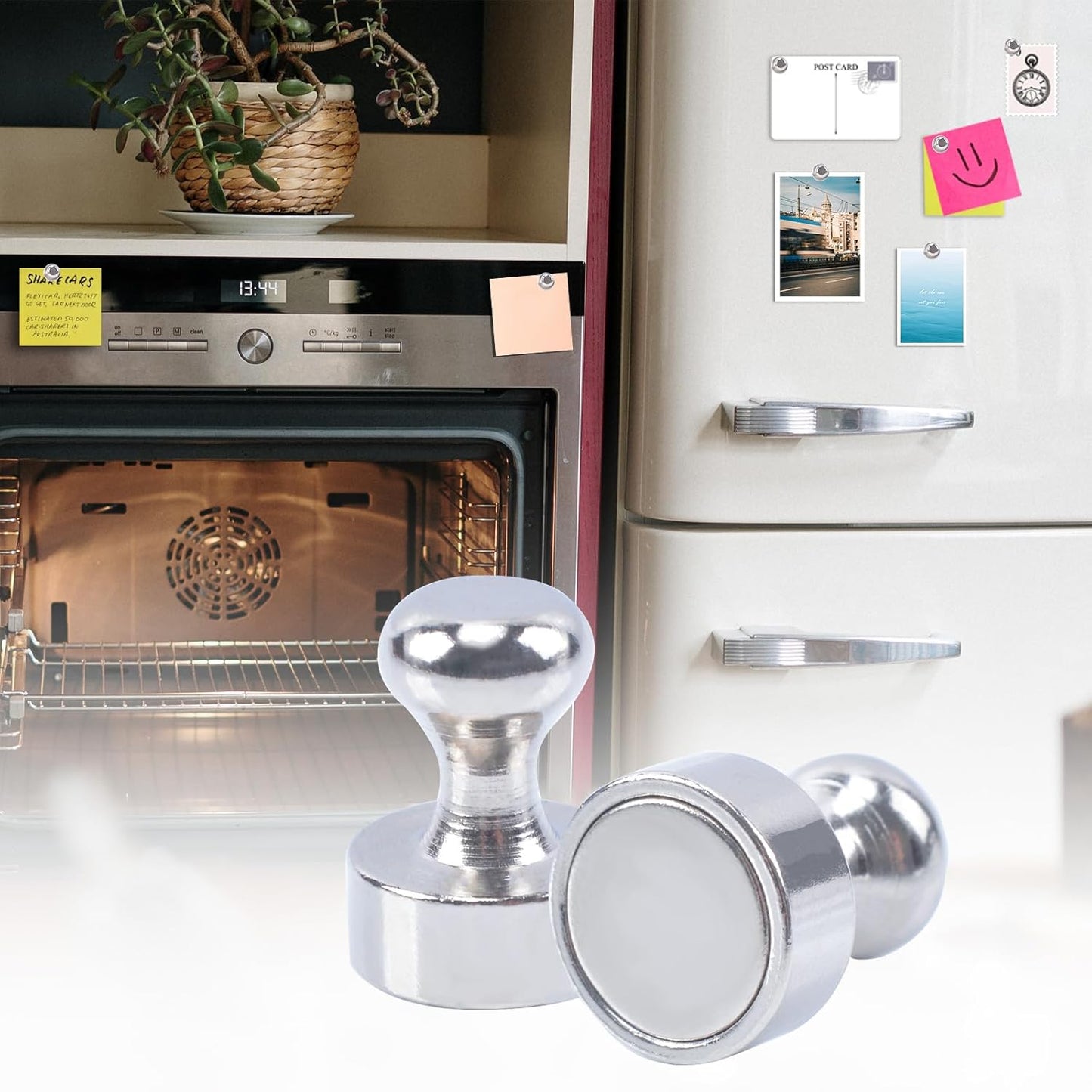 Strong Fridge Magnets Refrigerator Magnets for Whiteboard Small Magnet Push Pin Magnetic Neodymium Tiny for Office Classroom Kitchen Home 16 Pack