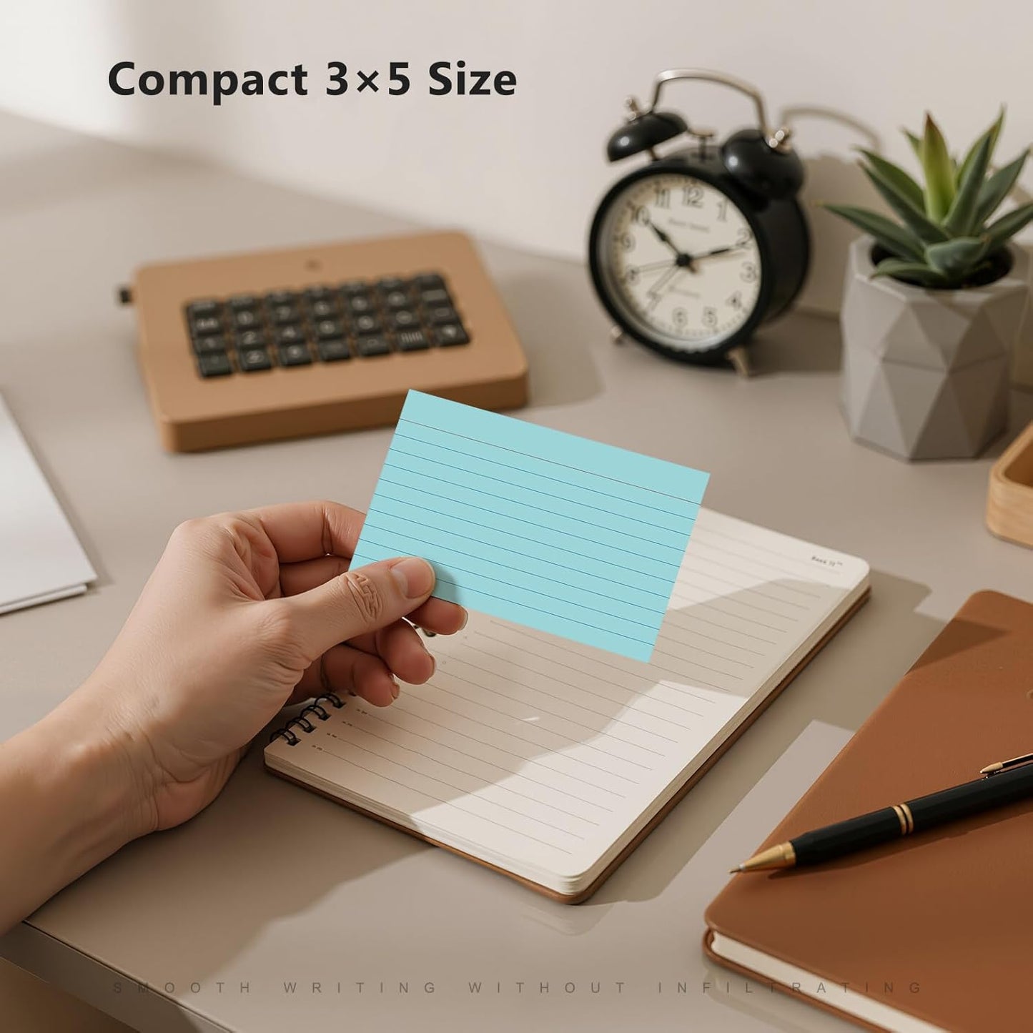 250 Count Index Cards 3 x 5 Inch, Heavyweight Blue Lined Note Cards Portable Ruled Flash Cards Perfect for Studying and Organizing, Note Taking Study Flashcards for Home, School and Office