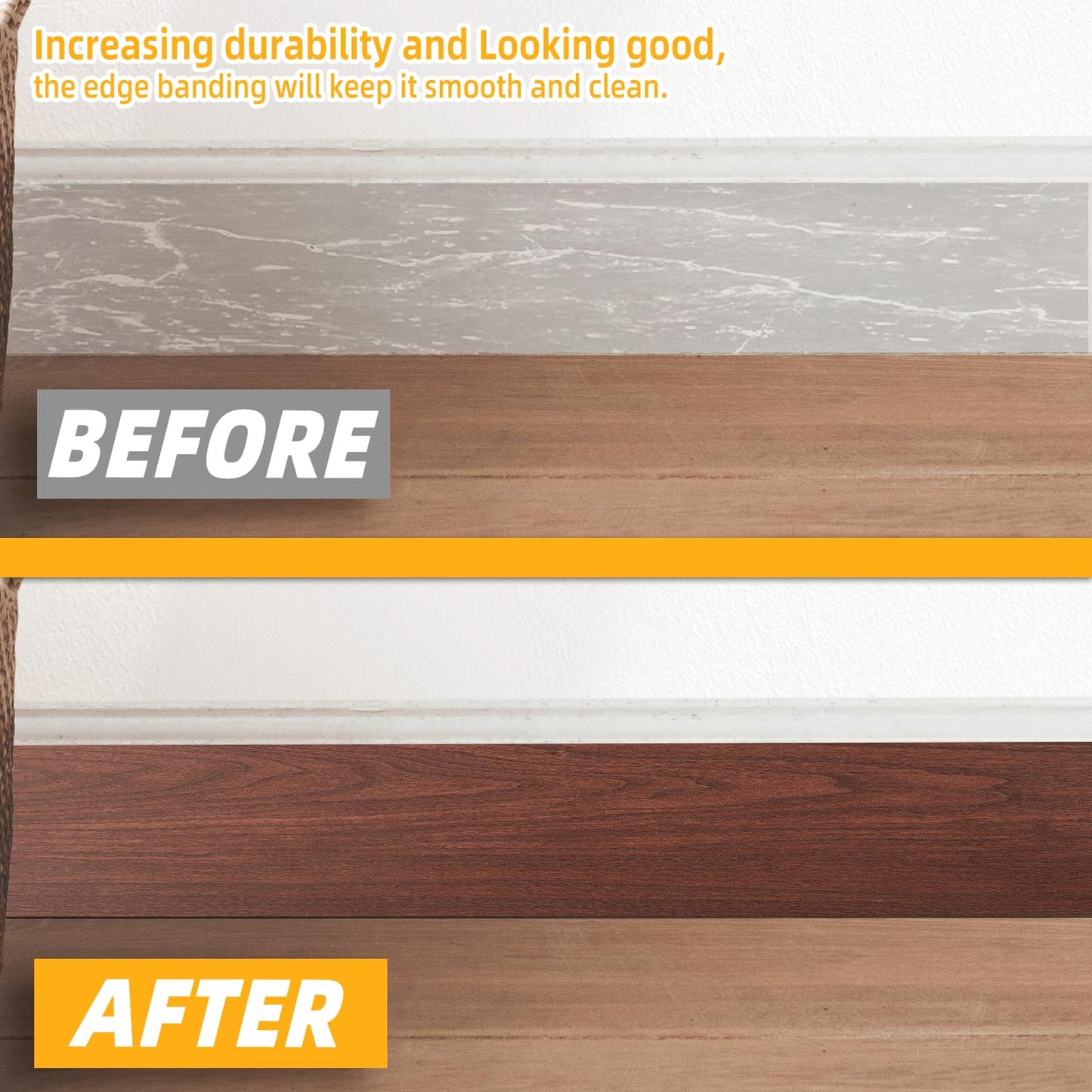 GSCIT Club Wood Grain Repair Tape, 2.4 inch X 100ft Self Adhesive Cherry Grain Repair Patch for Tables, Chairs, Baseboards, Doors, Windows, Floors, Handicraft DIY.