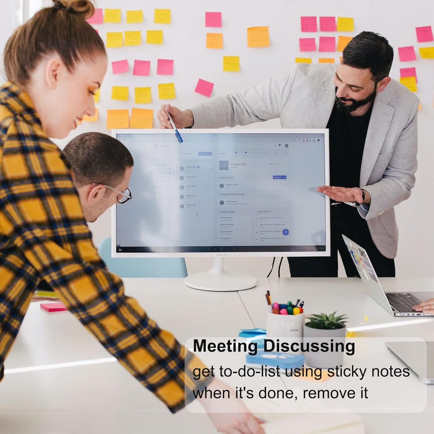 48 Pack 3840 Sheets Pop Up Sticky Notes 3X3 in Bright Color Self Sticky Note Pads Colorful Post Stickies for Office Home School Meeting, 80 Sheets/pad