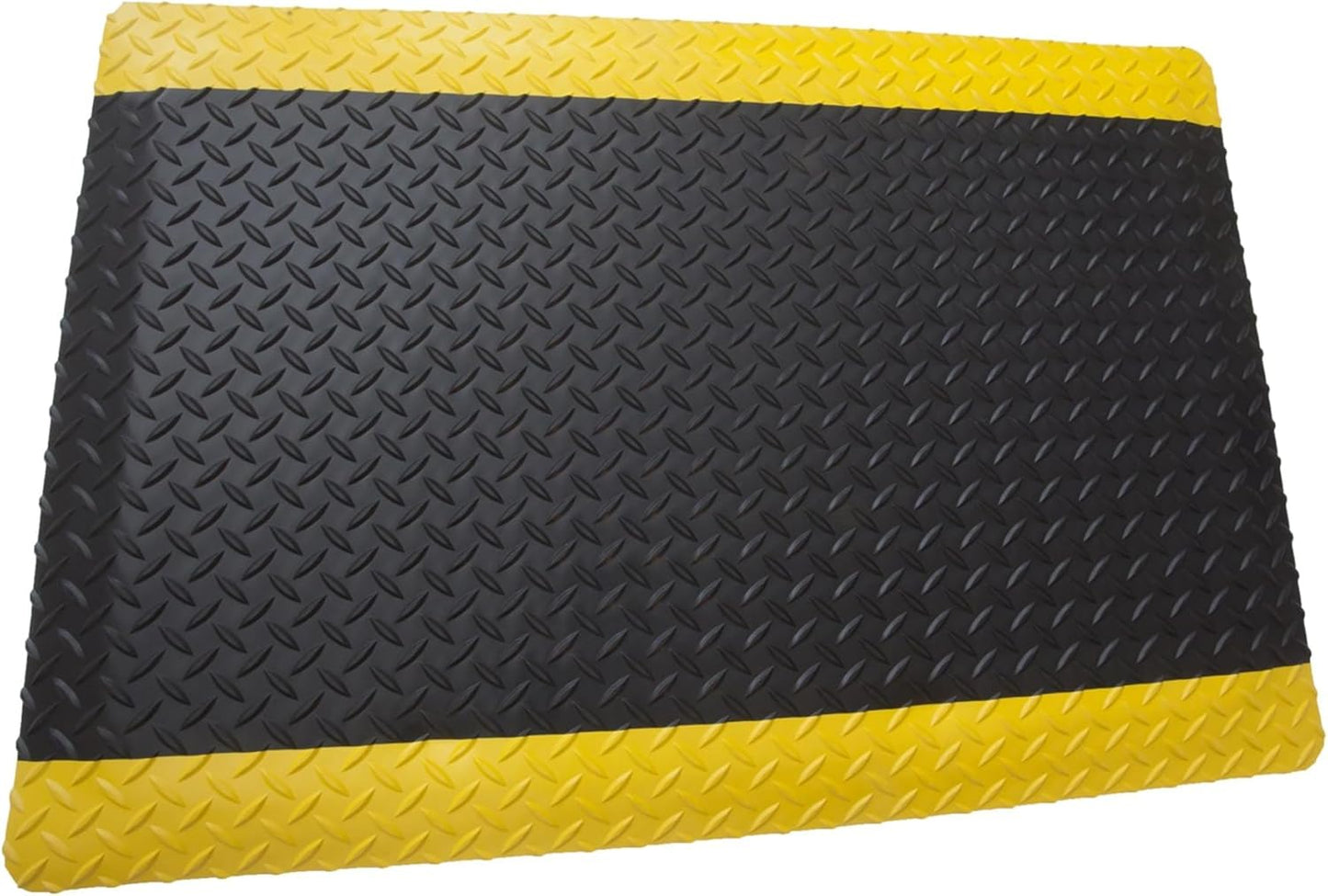 Rhino Mats, American Classic Diamond Anti-Fatigue Mats, Industrial Ergonomic Comfort Standing Mat for Work, Home, Garage, Office, Kitchen or Anywhere (Black/Yellow 9/16" Thick, 2 FT. x 17 FT.)