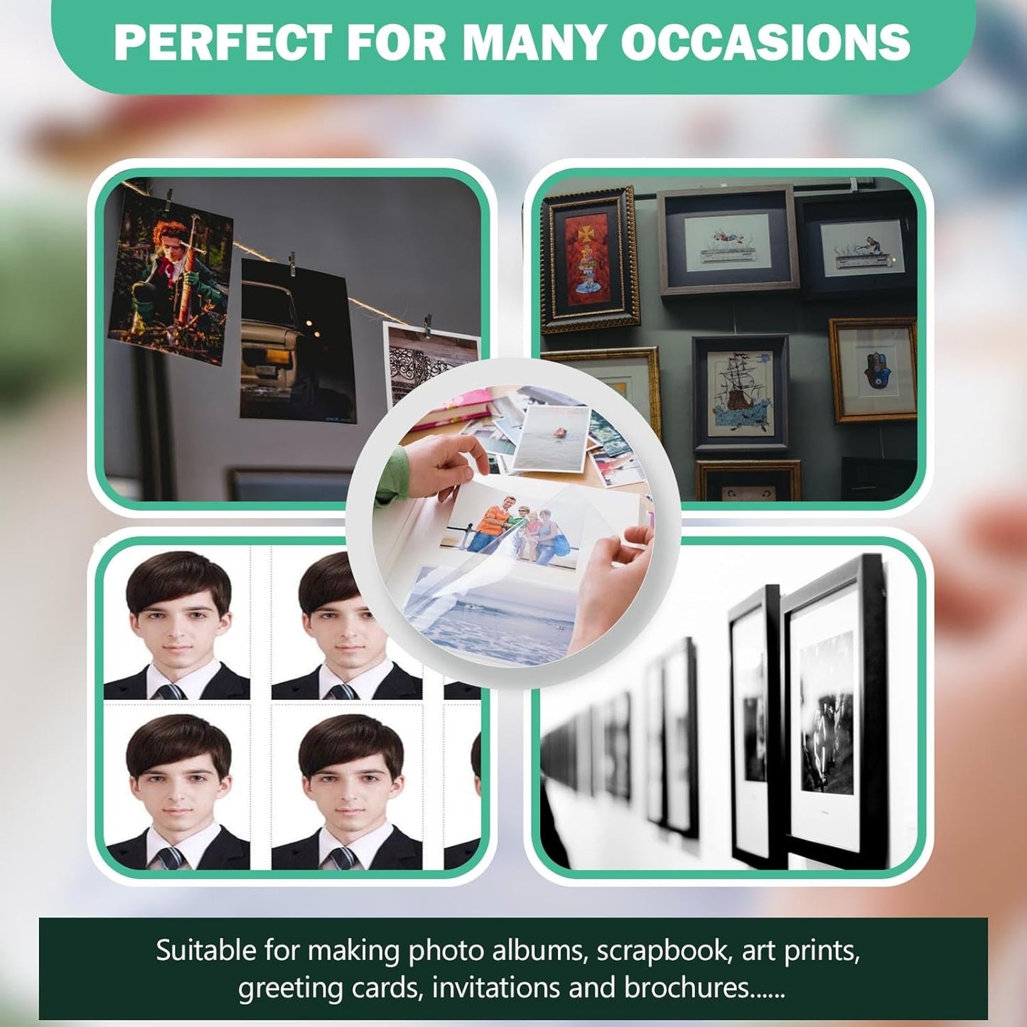 Ultra-Premium Glossy RC Photo Paper, Professional and Heavyweight Metallic Resin Coated Photo Paper, Pigment and Dye Inkjet Printer Suitable, Waterproof, 4x6, 50 Pack