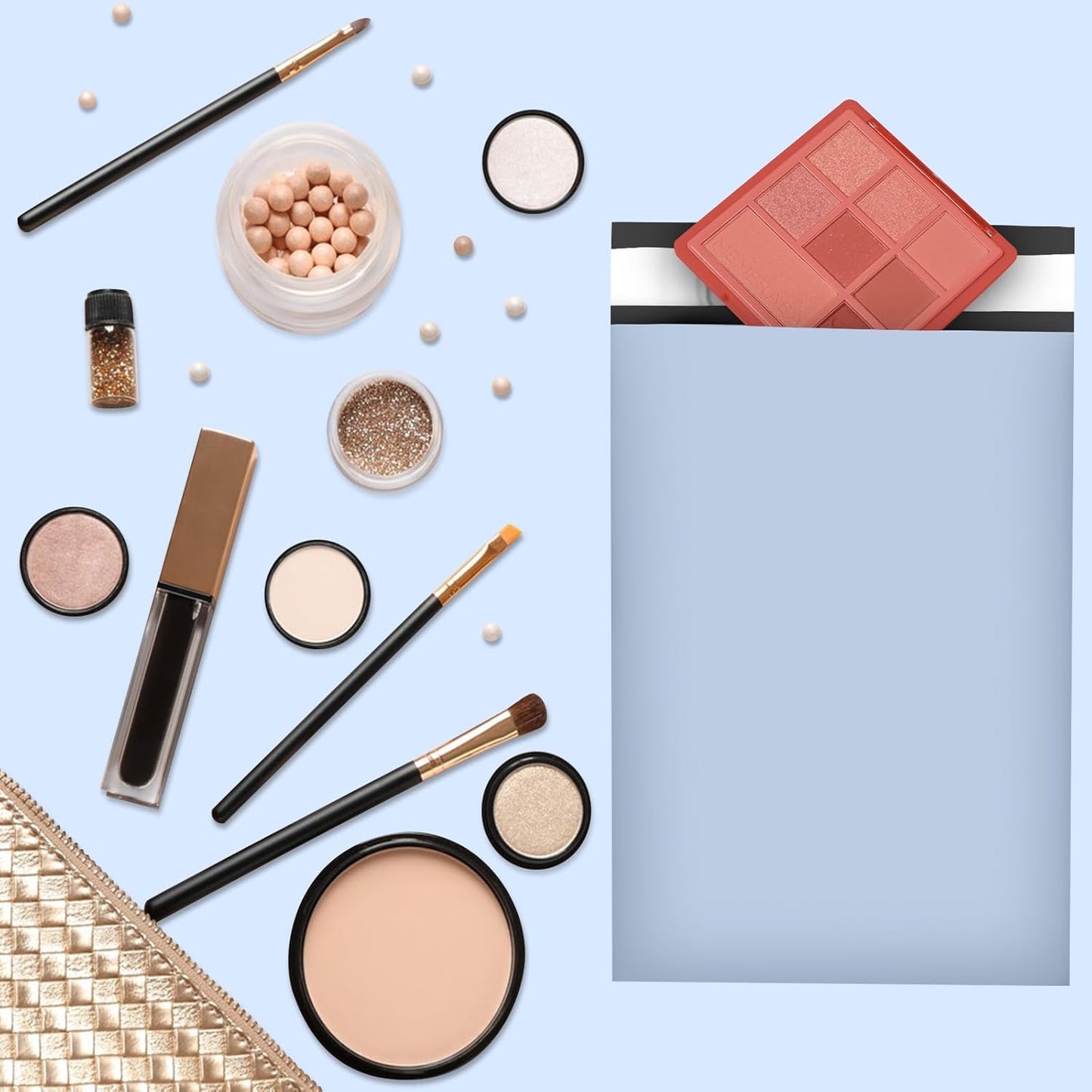 120PC Poly Mailers 6x9 Inch Light Blue Mailing Envelopes Bags Shipping Bags with Self Adhesive Waterproof and Tear-Proof Postal Bags