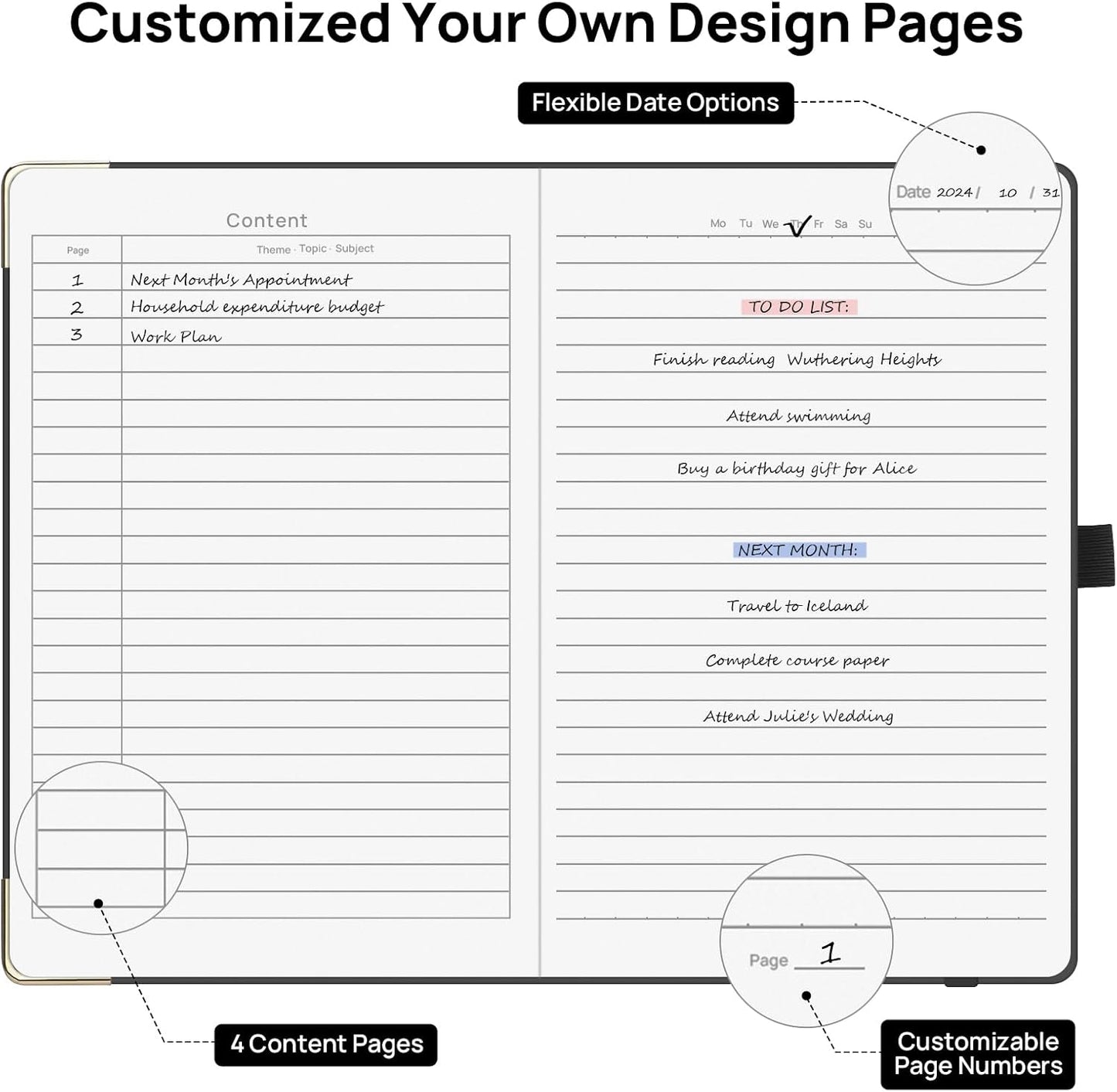 A5 Black Lined Journal Notebook - 100 GSM Thick Paper, 8 Pack Hardcover Journaling Notebooks for Writing, Work, Travel, College Ruled Journals for Women & Men, PU Leather Note Books, 5.5”x8.3”