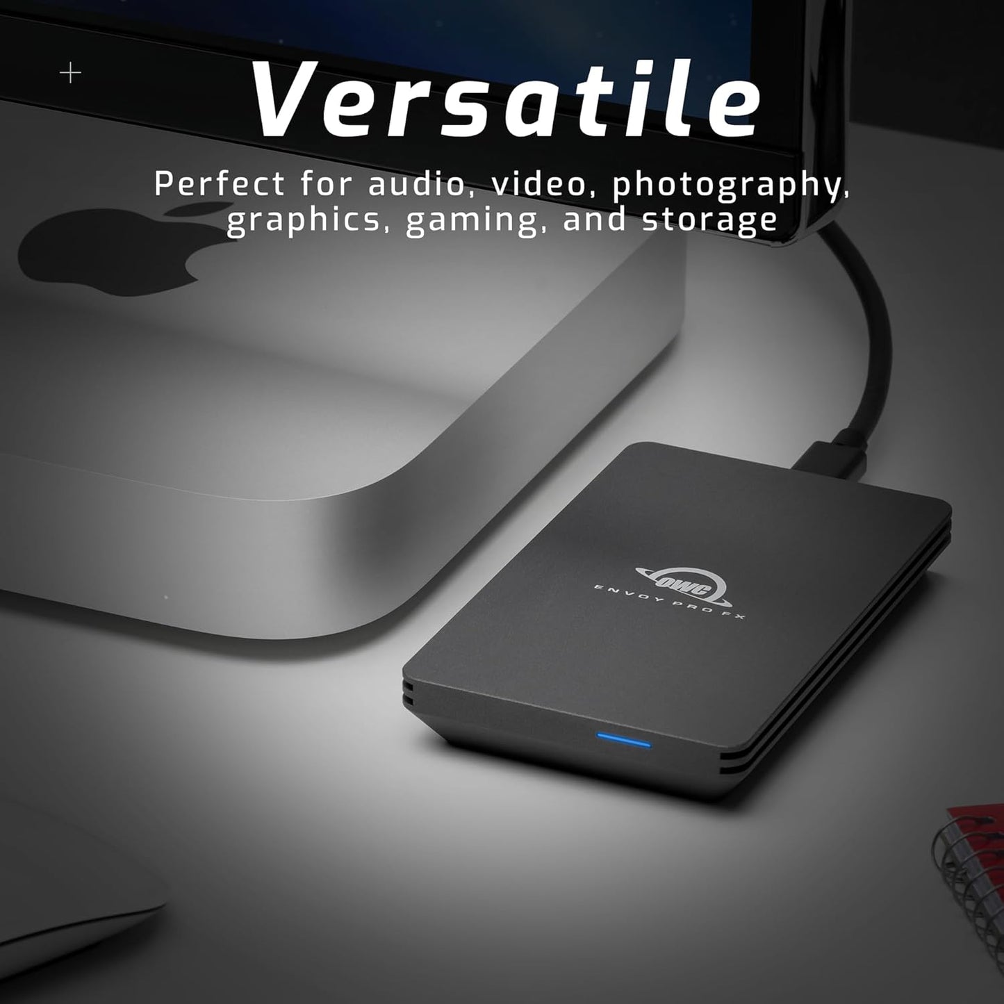 OWC 480GB Envoy Pro FX Portable Rugged External NVMe M.2 SSD Drive Thunderbolt 3, USB3.2 USB-C, up to 2800MB/s speeds, Drop/Shock Resistant Compatible with Mac and PC