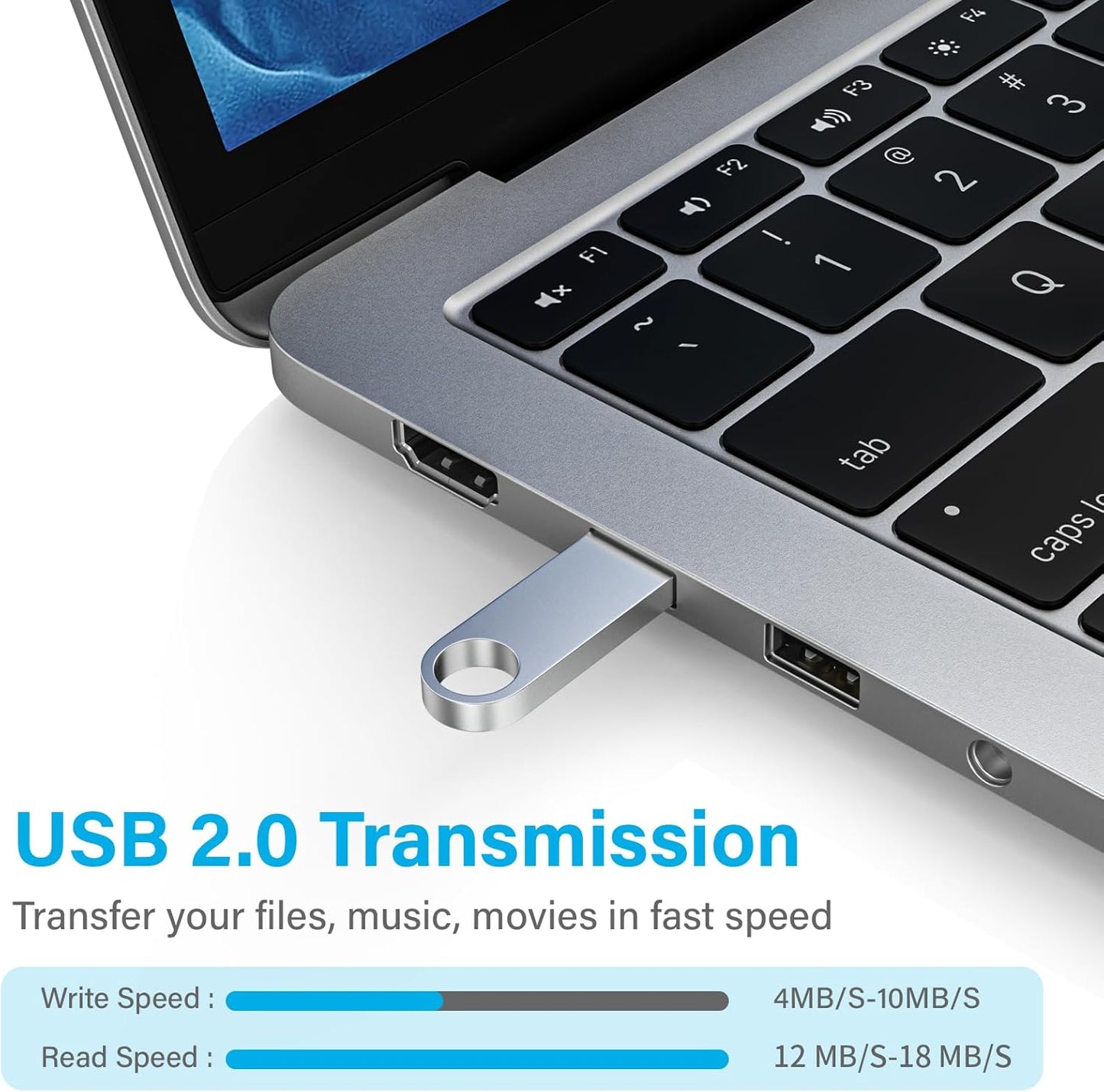 ABLAZE 1GB Flash Drive 10 Pack, Metal USB 2.0 Thumb Drives with Keychains USB Sticks Pendrives (Sliver)