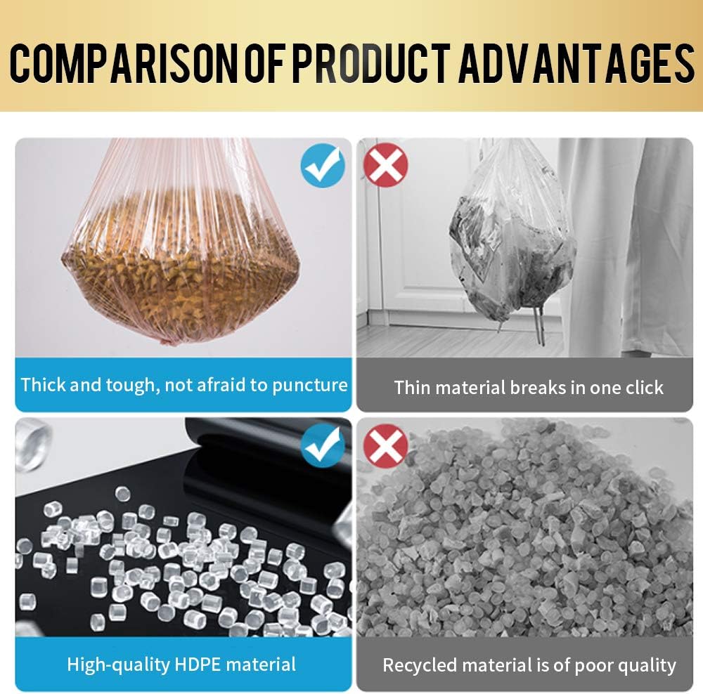 Small Trash Bags 240 Count Garbage Bags SWIHELP Waste Basket Liners for Bathroom, Kitchen,Bedroom, Office Pet Car 15 Liter Trash Can 4 Gallon