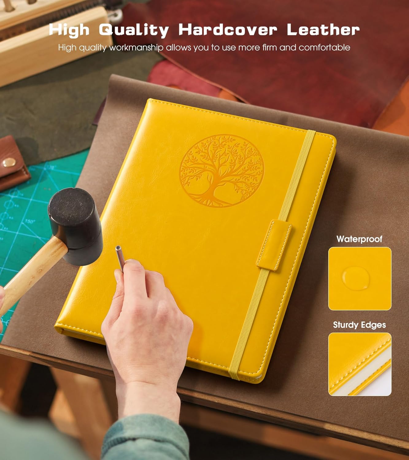 Lined Journal Notebook for Women Men,256 Pages B5 Large Hardcover Leather Journals for Writing,Travel,Business,Work,School,College Ruled Notebooks for Note Taking,Diary Notepad 7.8"×10.2"