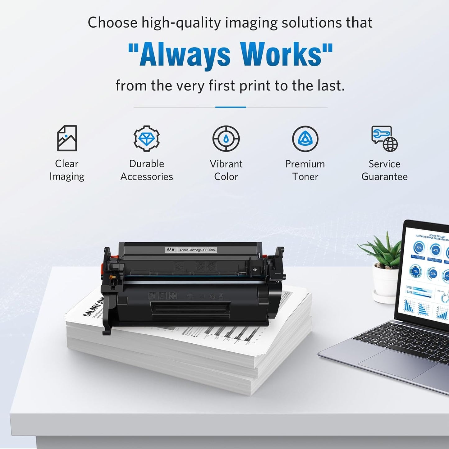 58A Toner Cartridge Black (with chip) Compatible Replacement for HP 58A CF258A 58X CF258X Work with HP Laserjet MFP M428fdw M428fdn M428dw Pro M404n M404dn M404dw M404 M428 Toner Printer (4-Pack)