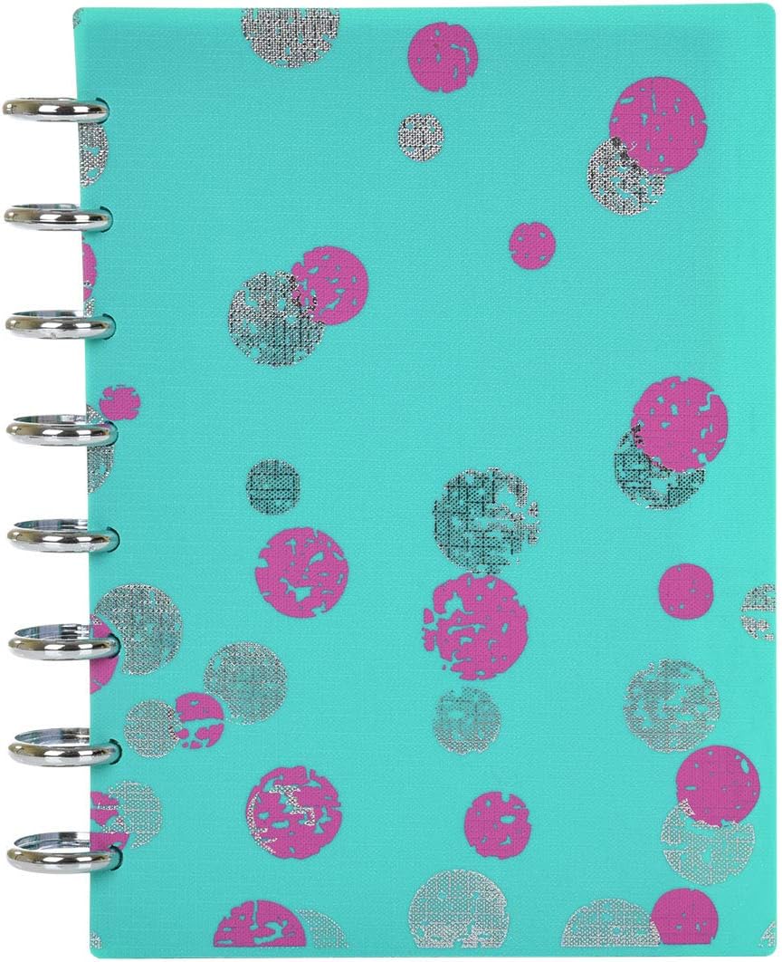 Talia Discbound Notebooks, Planner, Customizable, (yBounce Taffy w/Silver Discs, Junior (5.5in x 8.5in))
