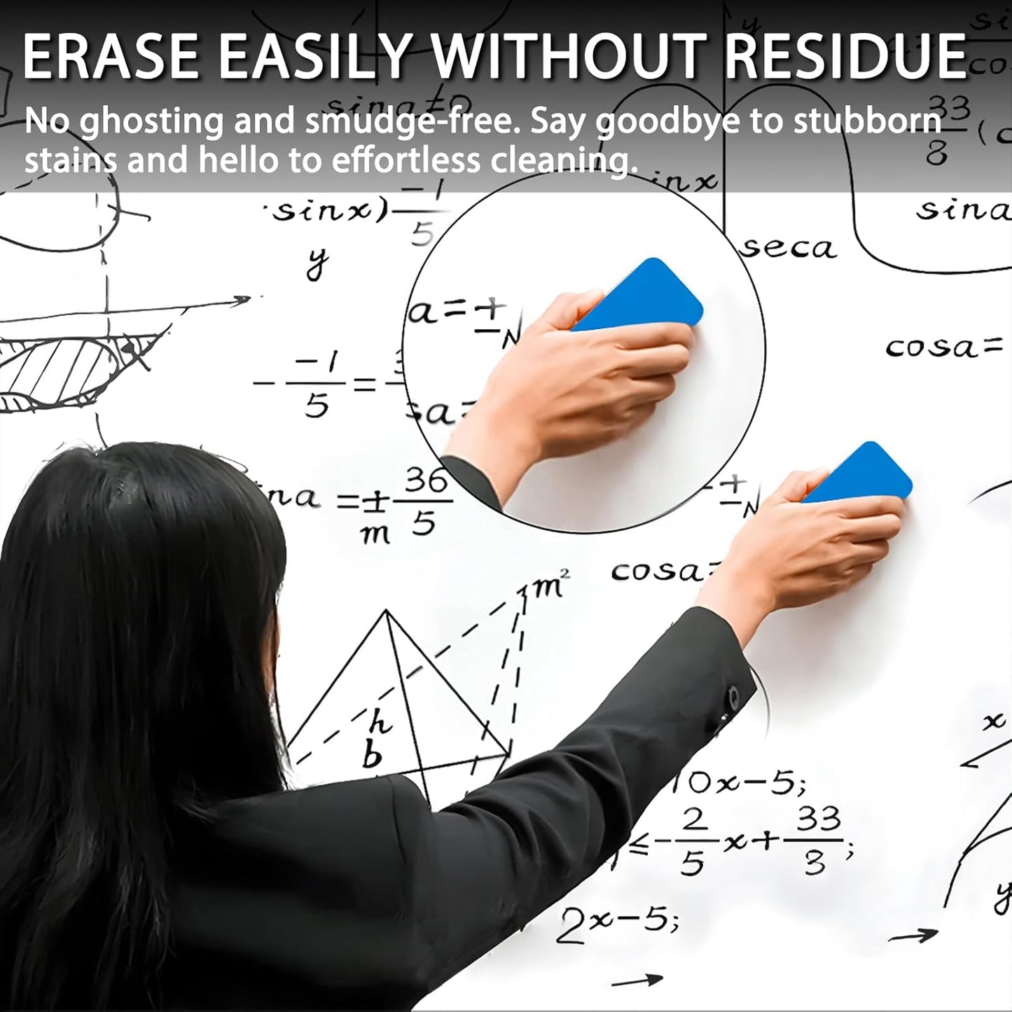 VEESA Dry Erase Markers Black, Fine Tip, 75 Count Low-Odor Whiteboard Marker Pens, Back to School Supplies, Office Series