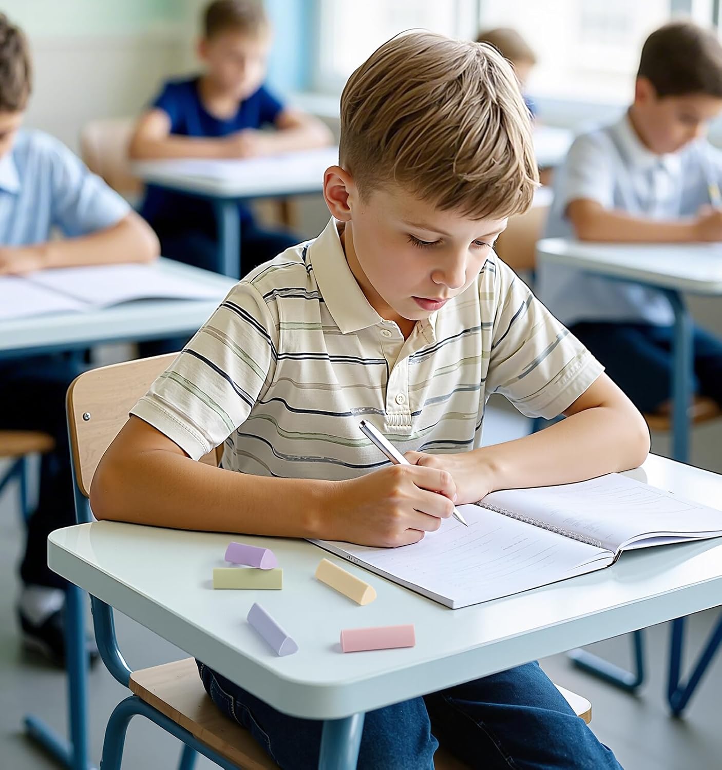 15 Pack Pencil Erasers, Colored Eraser for Kids Cute Orradores Escolares Eraser for School Office Art Erasers for Drawing