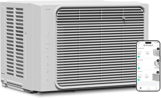 Windmill 5,000 BTU Lite Window Air Conditioner - Cools up to 150 Sq. Ft. - Easy Install, Voice-Enabled, Remote Control & App Control, Energy-Efficient AC Unit for Small Spaces