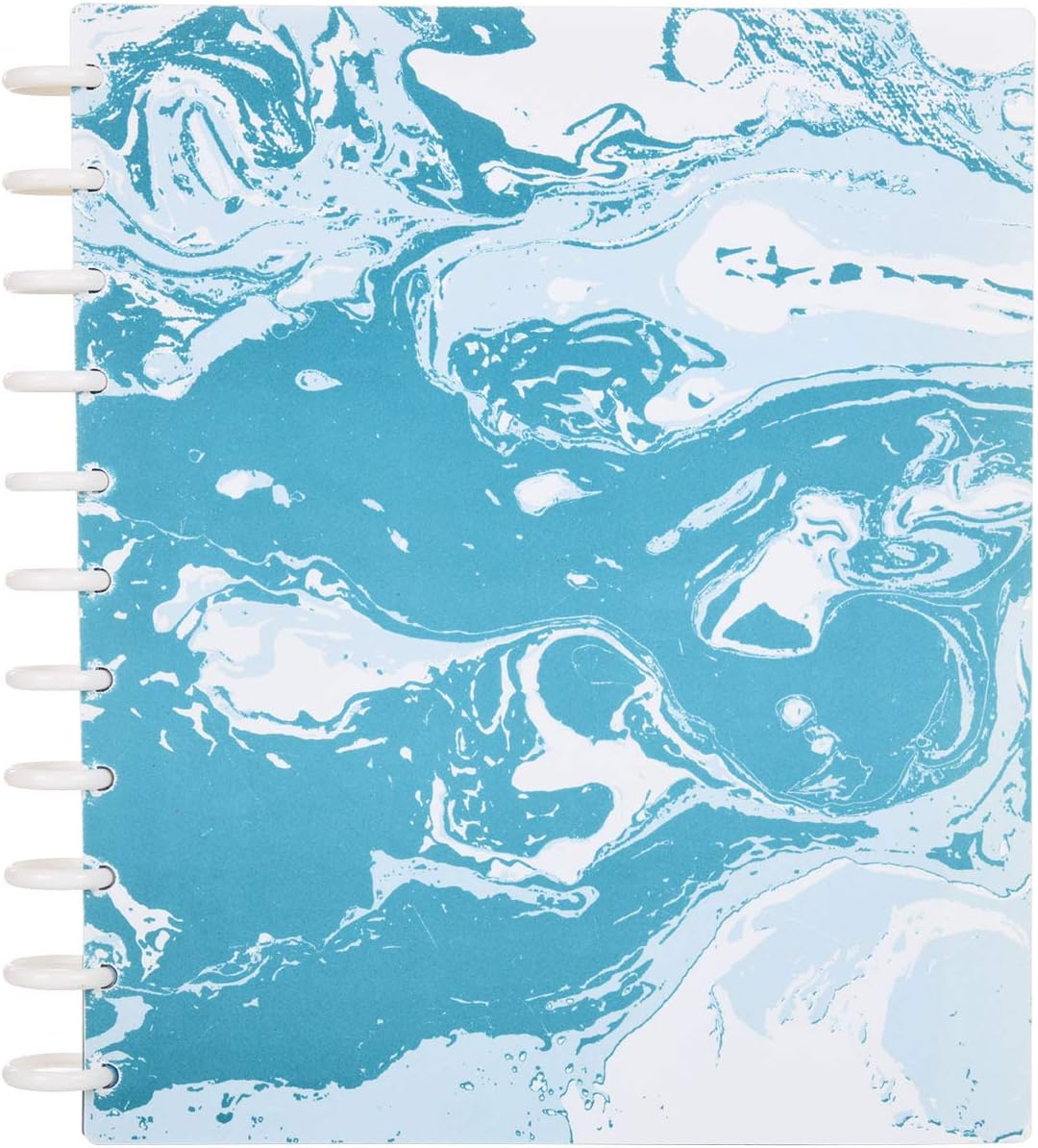Talia Discbound Notebooks, Planner, Customizable, (Teal Marble Flow, Letter (8.5in x 11in))