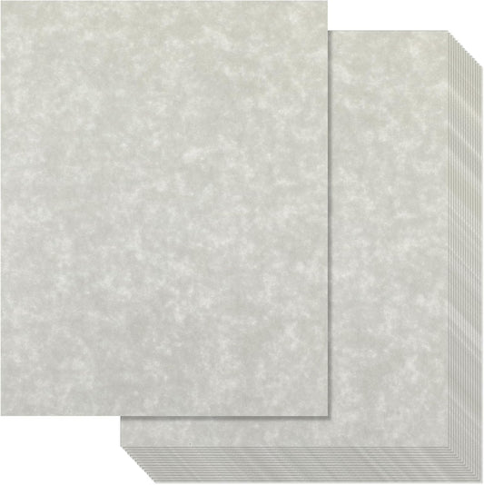 Epakh 200 Pcs Old Age Parchment Paper 8.5 x 11 Inch Standard Letter Vintage Colored Old Parchment Semblance Double Side Printing Paper (Dove Gray)