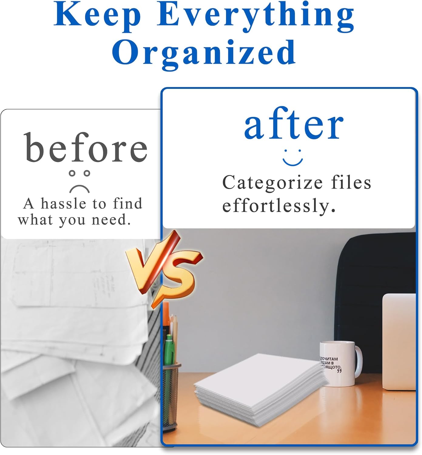 Zzrywuty 25 Packs Two Pocket File Folders with Business Card Slot,Textured Paper,Letter Size,Holds 100 Sheets for School,Office,Business,White