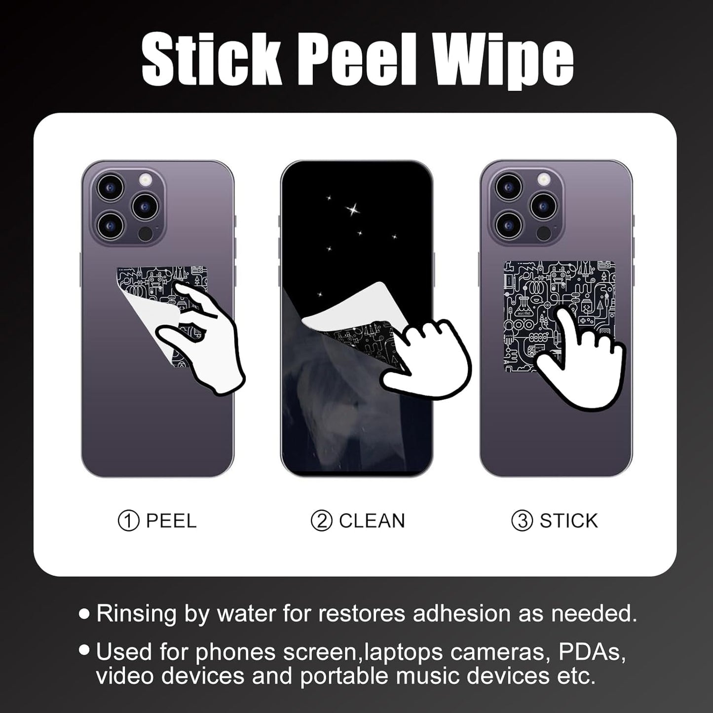 walrfid 2pcs Car Screen Cleaner, Computer Screen Cleaner Spray and Wipe, Laptop Cleaning Mist Kit for Electronic iPad, iPhone, Phone, MacBook, TV, Monitor, Tablet Display, with Graffiti Case, Grey