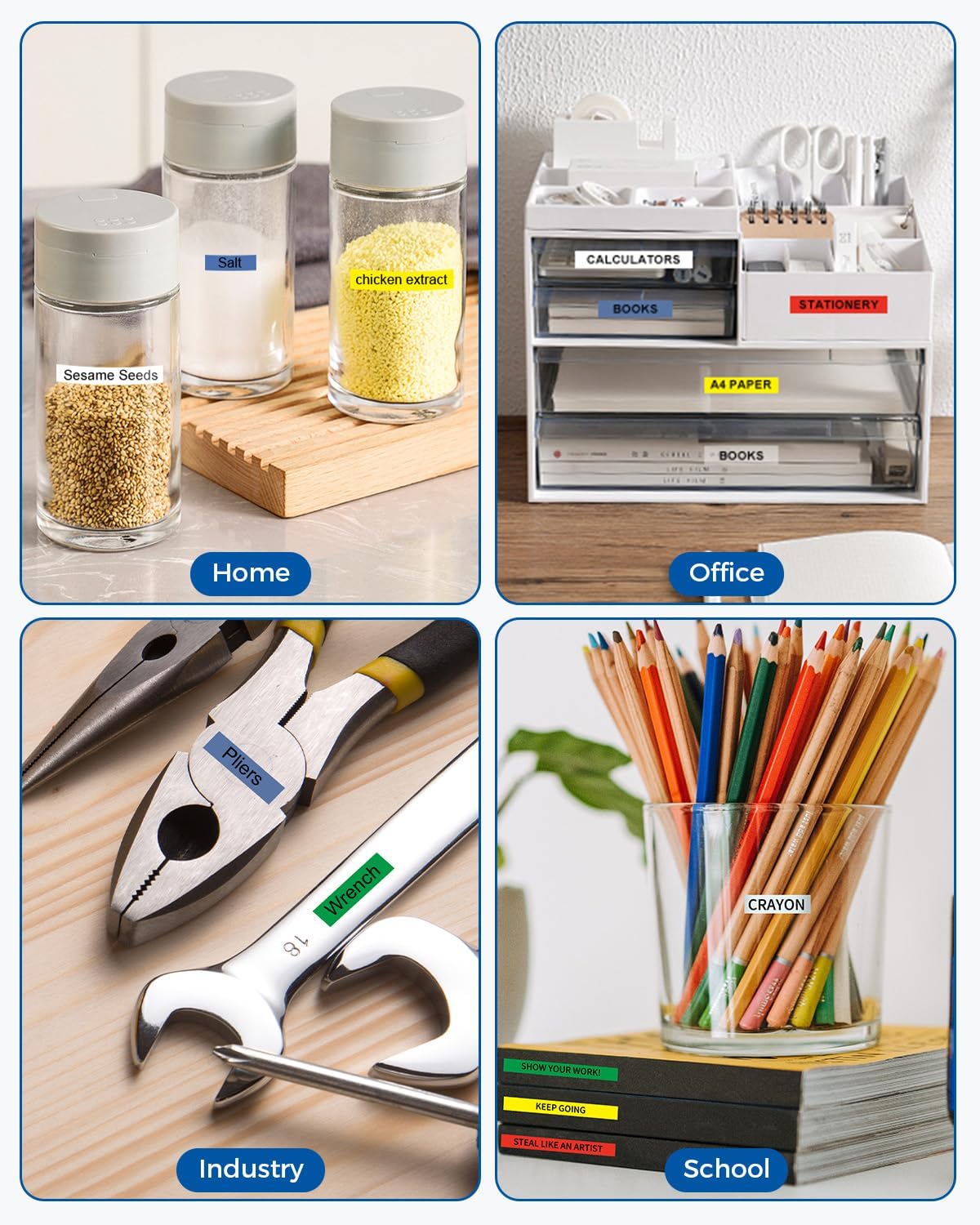 6-Pack TZe 18mm Label Tape Replacement for Brother Label Maker Tape TZ Tape 18mm 0.7 Inch Laminated Colored 3/4 Inch Refills for PT-D410 PT-D400 PT-D600 PT-D610BT, White/Red/Blue/Yellow/Pink/Green