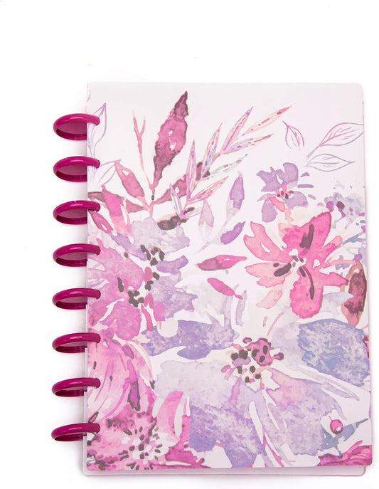 Talia Discbound Notebooks, Planner, Customizable, (Botanical w/90's Pink Discs, Junior 14245 (5.5in x 8.5in))