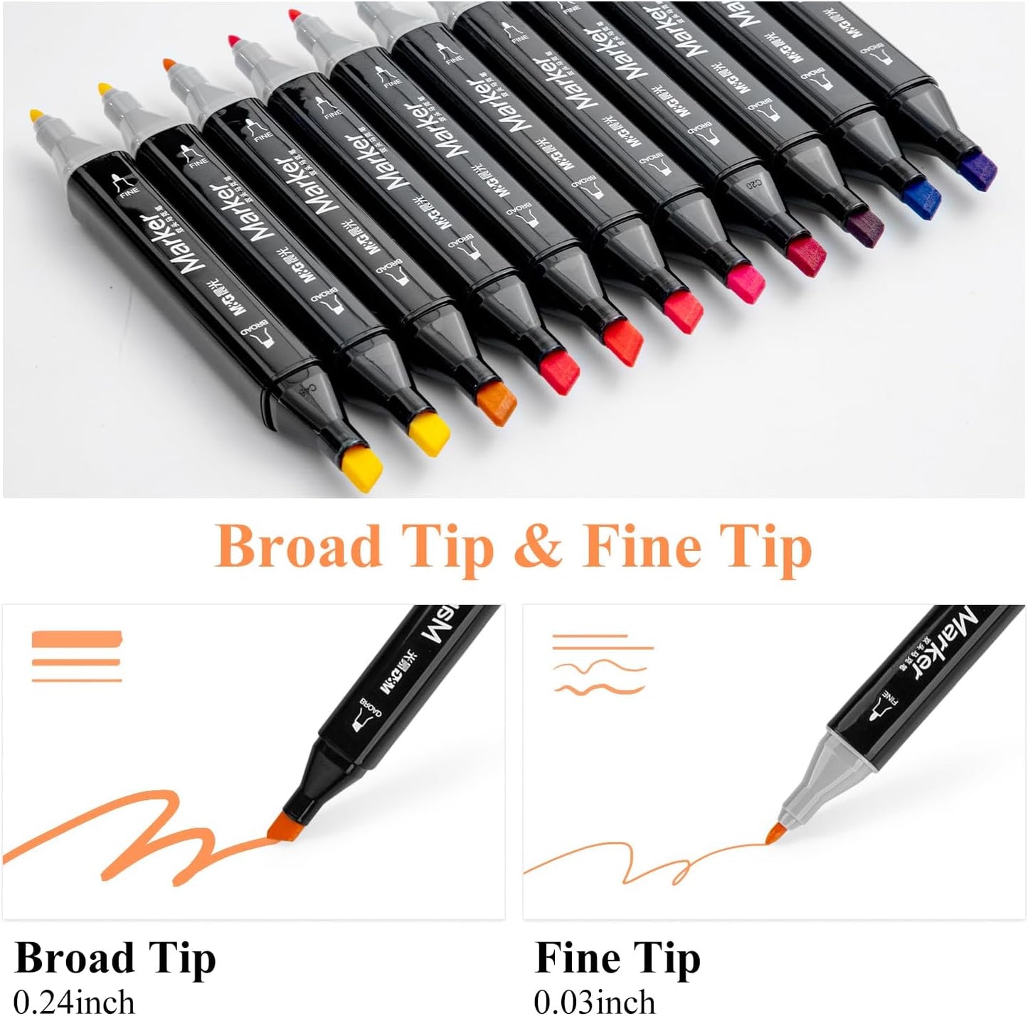 M&G 168 Colors Alcohol Markers, Dual Tip Markers, Chisel & Fine Alcohol-based Art Marker Set for Kids Adults Coloring Illustration, Great Value Pack for Students' Art Class