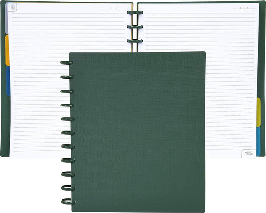 Talia Discbound Notebooks, Planner, Customizable, (Green Olive w/Green Olive Discs, Letter (8.5in x 11in))