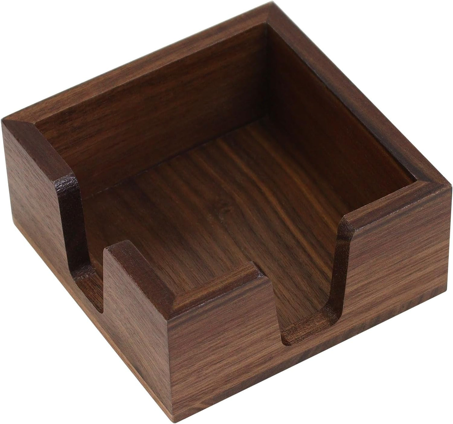 Wood Sticky Note Holder, Self Stick Note Pad Holder, Post It Note Dispenser Desk Organizer Walnut Wood Office Desk Accessories for School Office Desk Supplies - Black