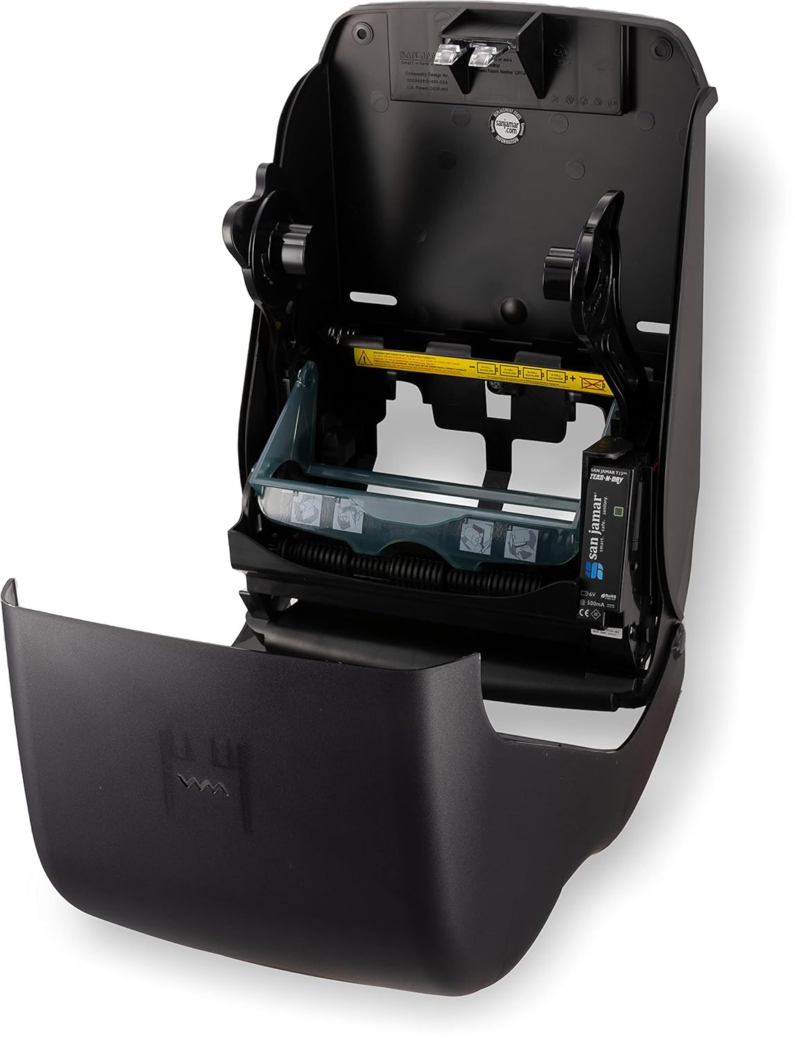 San Jamar Tear-N-Dry Oceans Paper Towel Dispenser 1.5 Inch Core Rolls with Touchless Dispensing for Bathroom, Kitchens, Restaurants, and Cafeterias, Plastic, Black Pearl