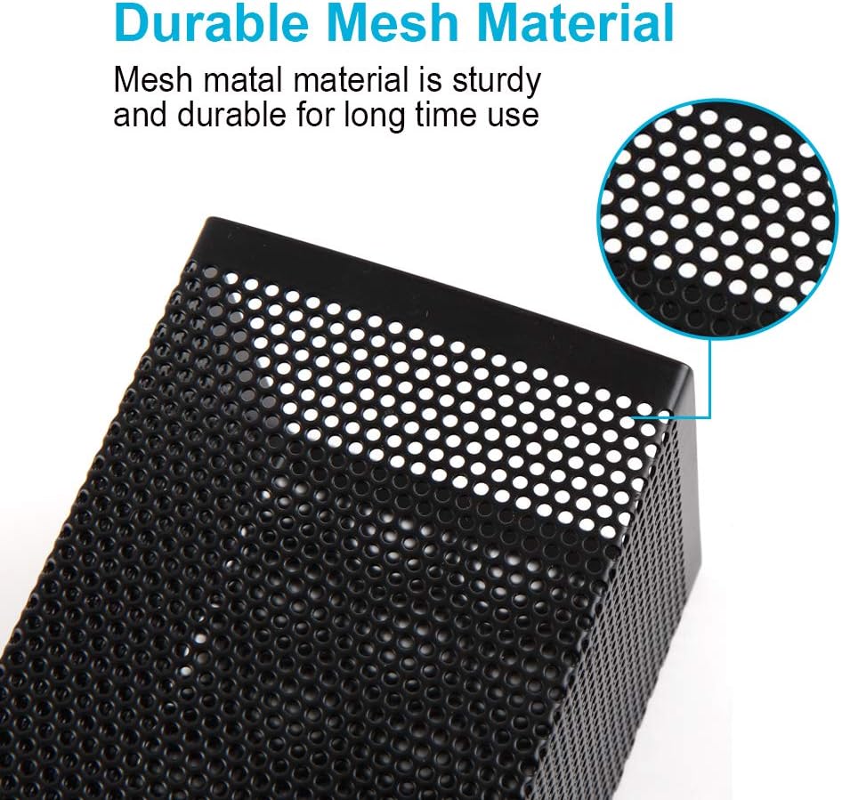 Comix Mesh Pen Holder Desk, Wire Pencil Holder with Foam Pad and Non-Slip Bottom Office Supplies Desk Organizer for Home Office School, 1 Pack