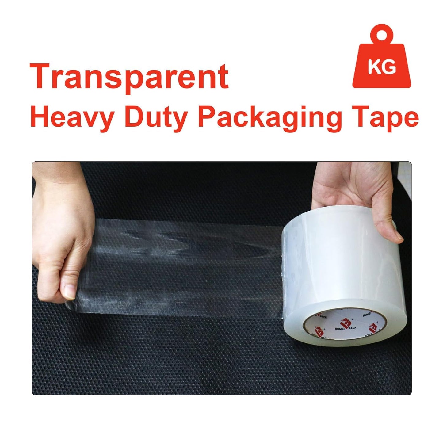 BOMEI PACK 4'' Wide Clear Packing Tape, 4-inch x 110 Yards (330ft), Heavy Duty Industrial Grade Packaging Tape Refills for Box Office Moving, Shipping and Mailing