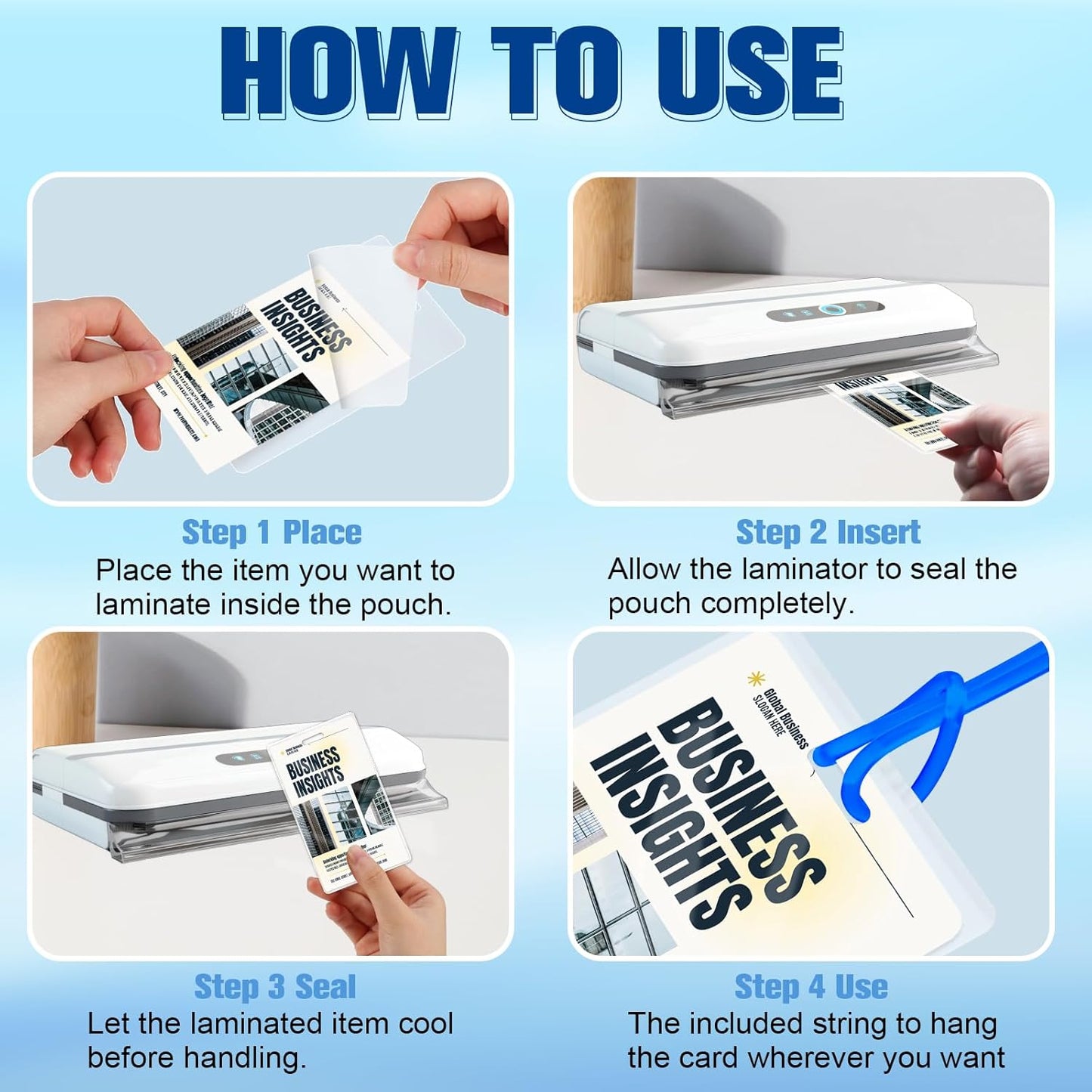 100 Pack 5 Mil Laminating Pouch with Colorful Loop 2 1/2" x 4 1/4" Luggage Tag Laminating Pouches with Slot Hole Thermal Laminate Pouch Tags Kit Resealable for Work Permits Pass Cards Student ID Cards