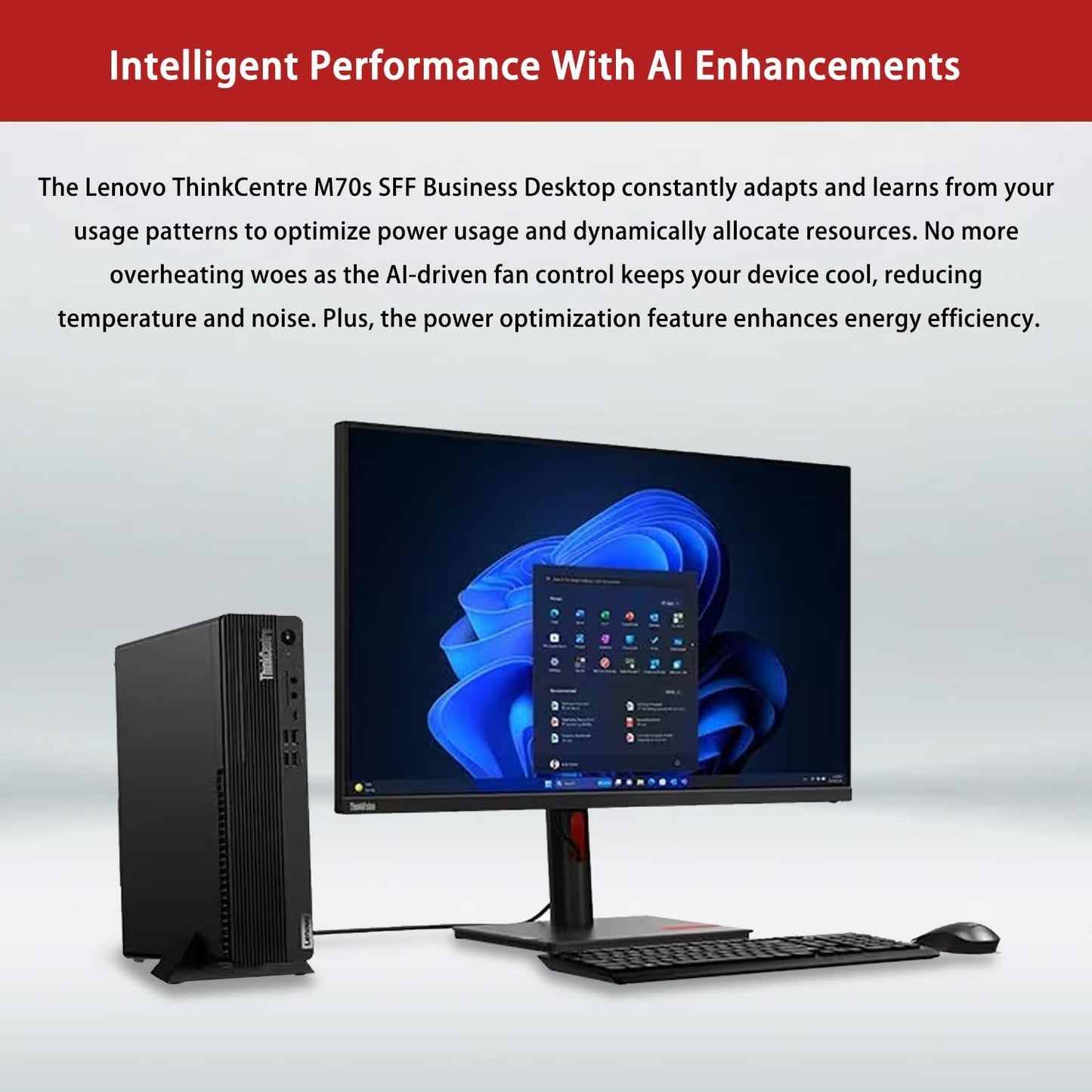 Lenovo ThinkCentre M70s Small Form Factor Business Desktop, 14th Gen Intel 10-Core i5-14400, 64GB DDR5 RAM, 2TB SSD, HDMI, DP, Wi-Fi 6, Windows 11 Pro, Bundle with Adata UC310 64GB USB Flash Drive