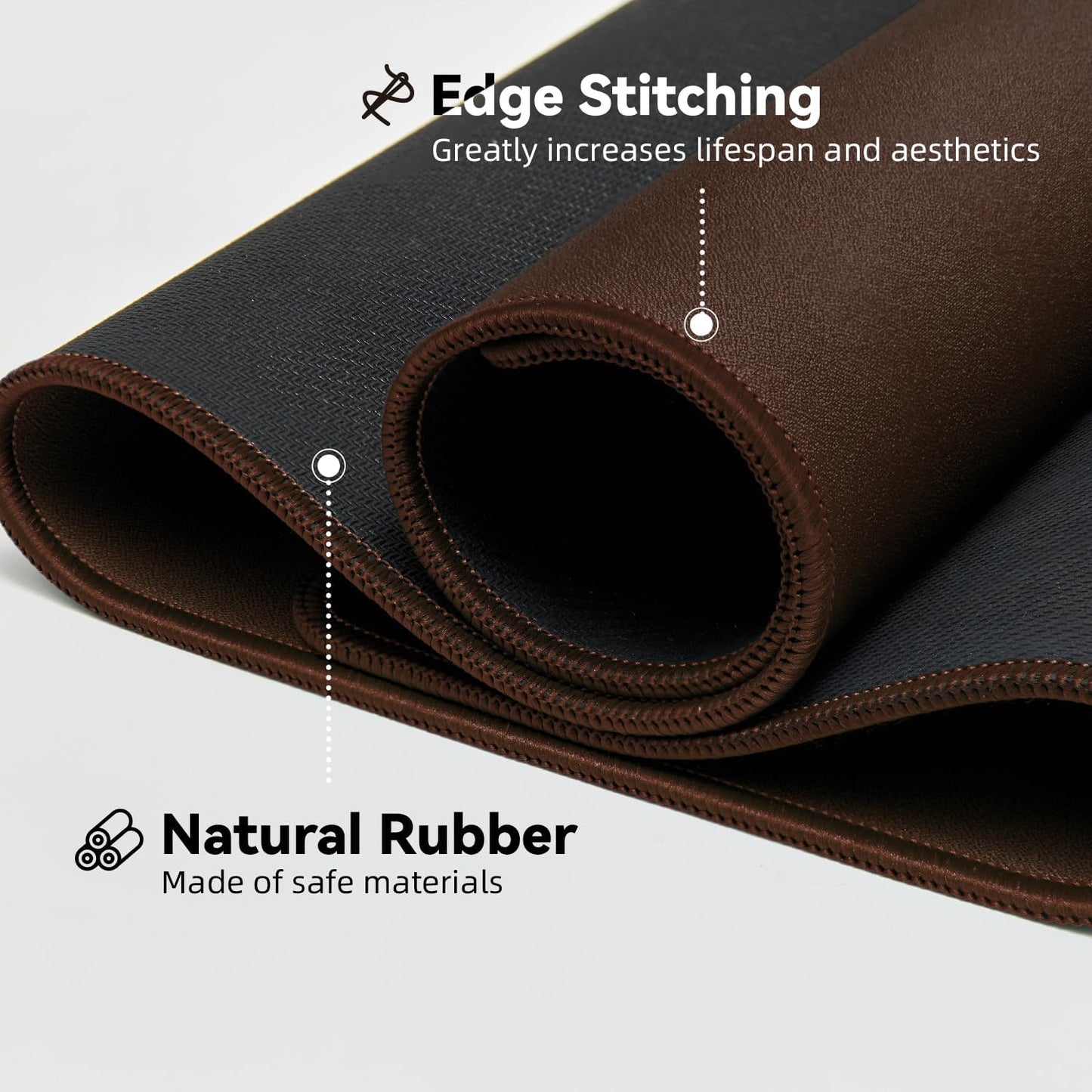 Waterproof Large Gaming Mouse Pad with Durable Stitched Edges, Non-Slip Rubber Base, Grainy Jacquard Mouse Mat Desk Pad for Home Office Gaming, 31.5"x11.8"x0.12", Coffee