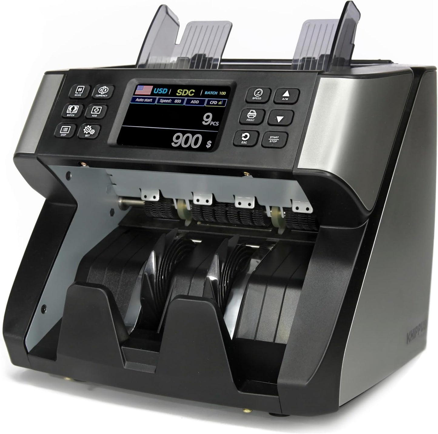 Pro 5500 Money Counter Machine, Mixed Denominations, Professional Value Counting, Counterfeit Detector, Fast & Accurate Cash Counter with 2 Year Warranty