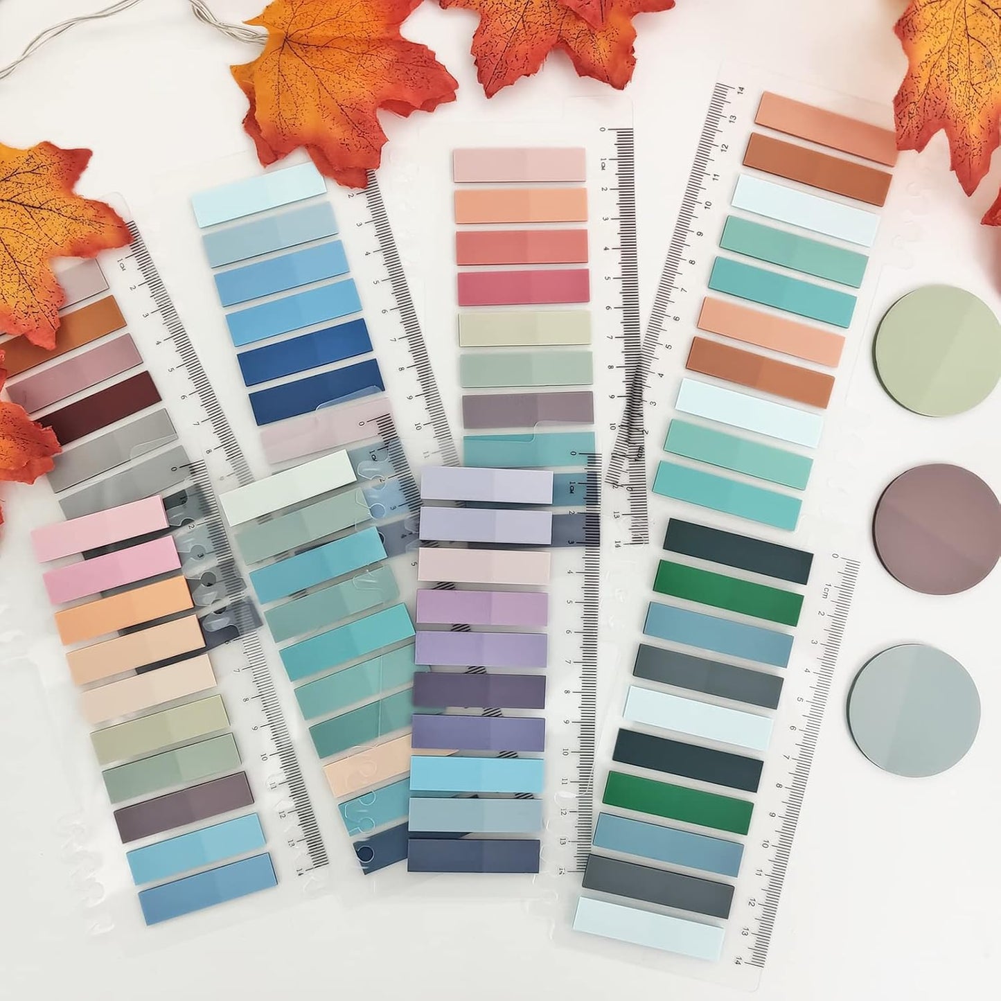 Potanro Sticky Notes 1750Pcs Sticky Tabs Transparent Book Tabs, Round Clear Sticky Notes Repositionable Color Page Markers Bible Tabs for Office Supplies and Aesthetic Bible Supplies