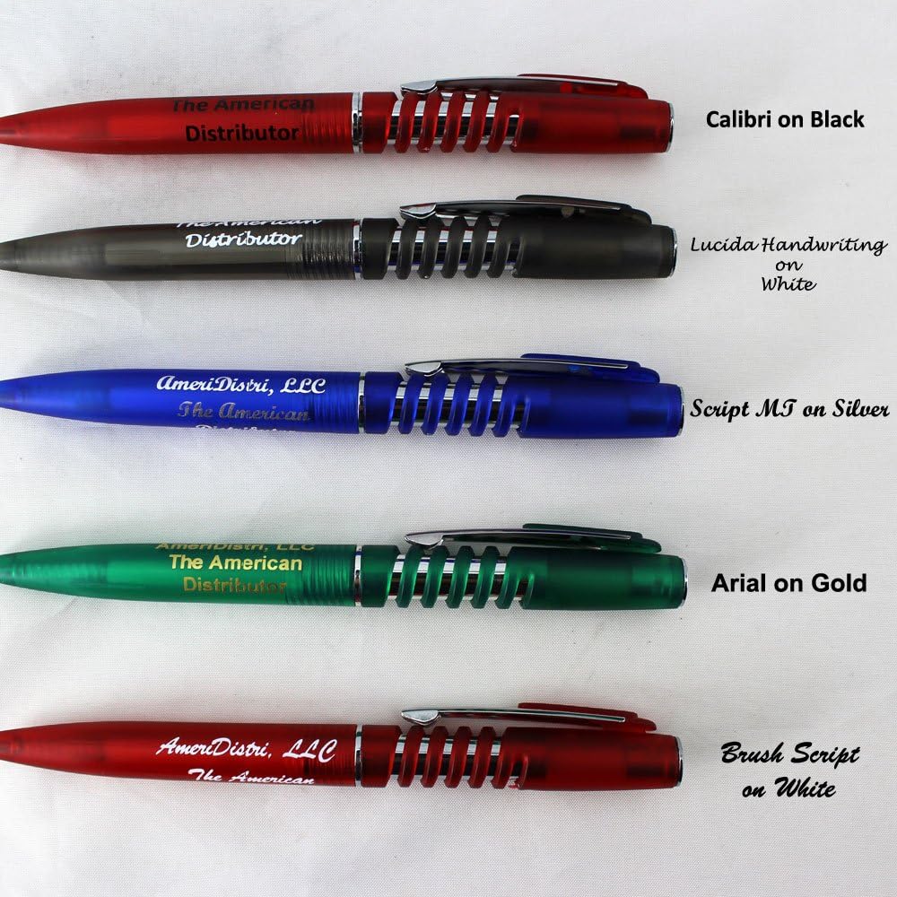 ezpencils - Personalized - Smoke Black body with a Spiral like Clicker, Silver Accents - Twister Pens - Free Personalization