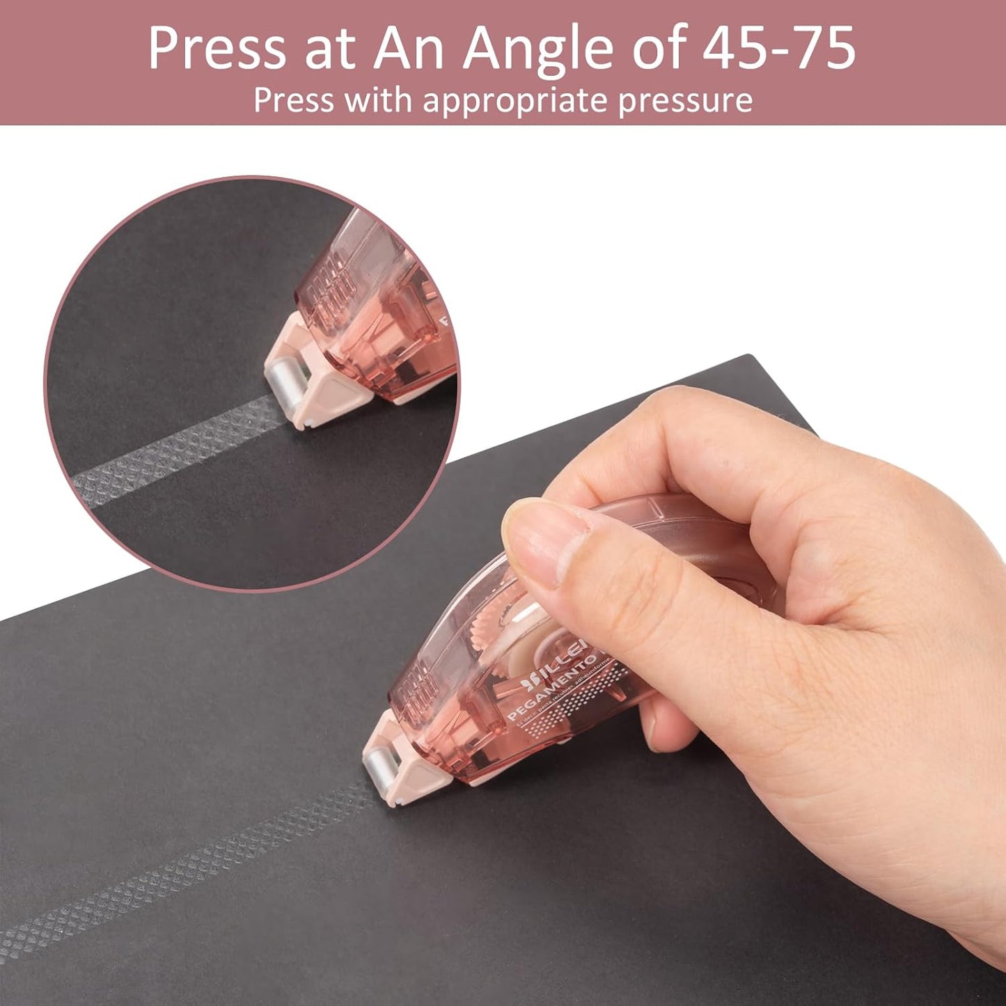 6 Pack Glue Tape, Double Sided Tape Roll for Crafts, Sticky Scrapbook Tape Runner, Scrapbooking Supplies for Crafting Photo Album Cards Journal School Office Gift Wrapping - 0.24IN x 20FT