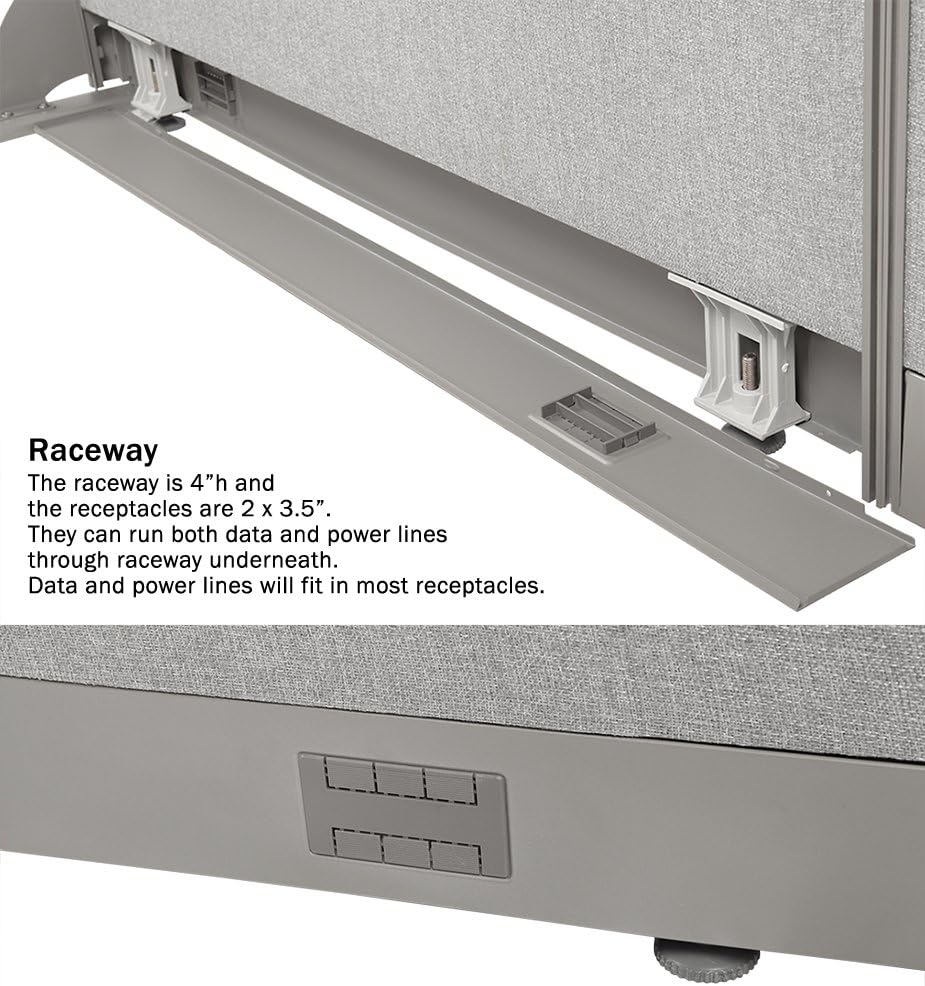 GOF Freestanding L Shaped Office Partition, Large Fabric Room Divider Panel, 30" D x 60" W x 60" H
